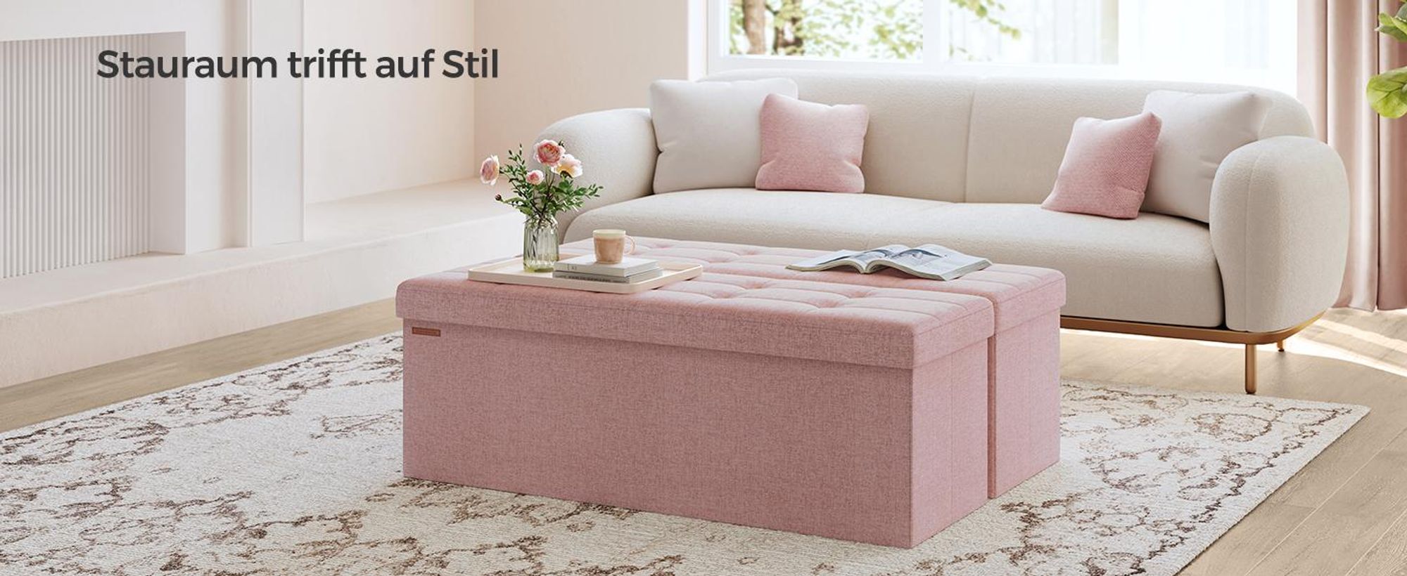 SONGMICS Sitzhocker mit Stauraum, klappbare Sitzbank, 38 x 110 x 38 cm Fußbank, Aufbewahrungsbox, bis 300 kg belastbar, für Wohnzimmer Schlafzimmer