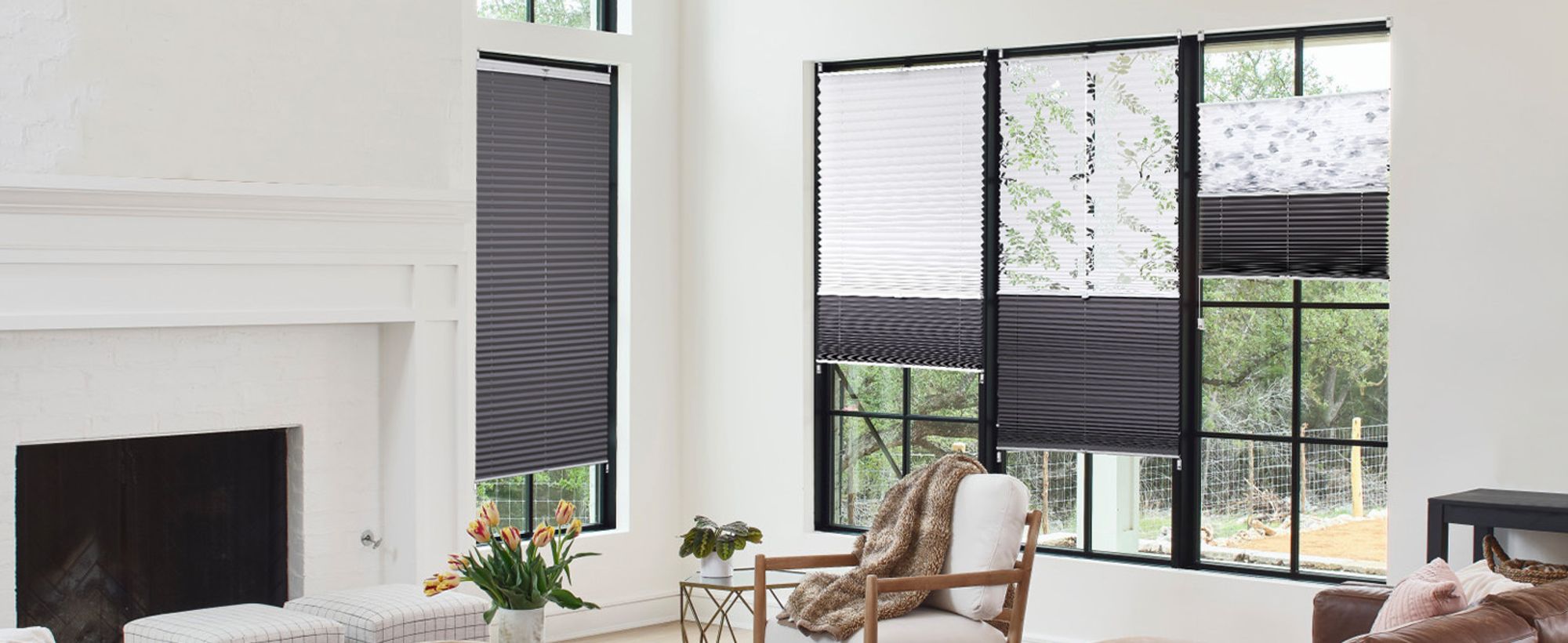 Sekey Plissee 80×130 cm ohne Bohren Day+Night Verdunklungsplissee Weiß+Grau Blickdicht Faltrollo Klemmfix 100% Verdunkelnd Sichtschutz für Fenster
