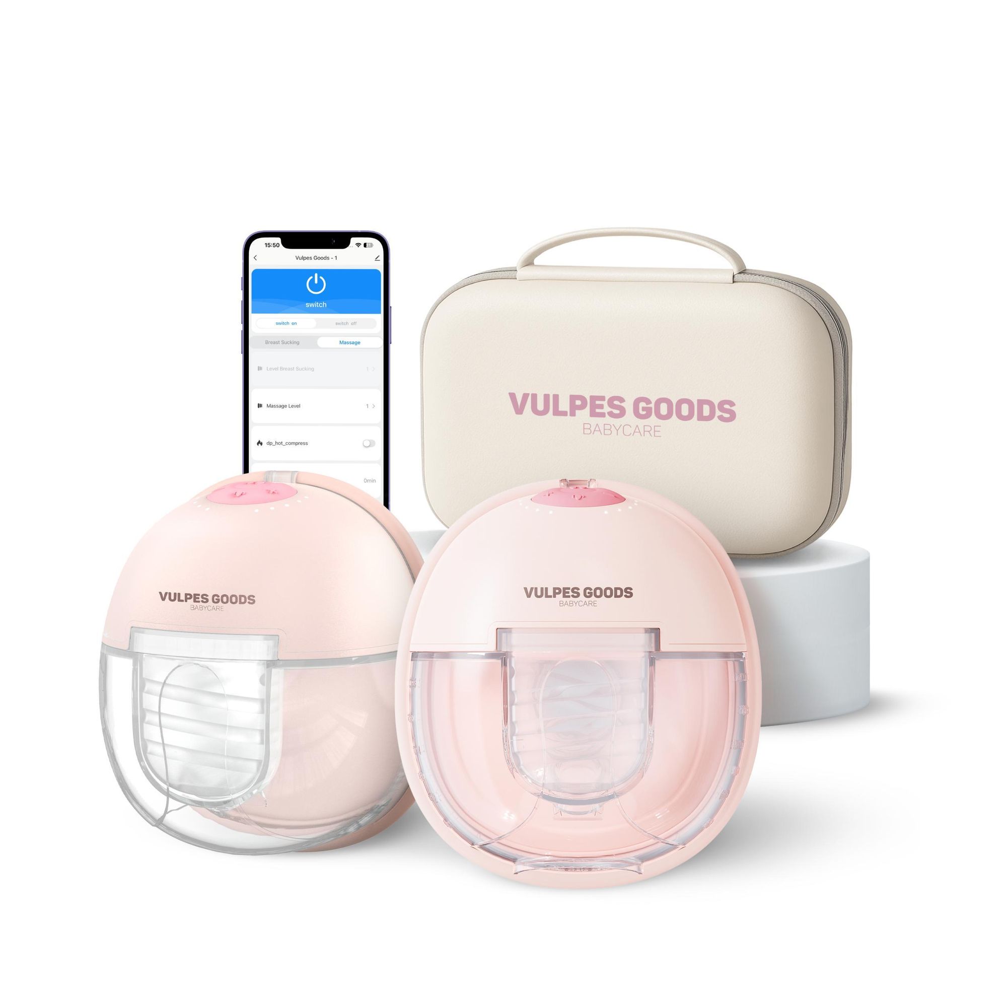 Vulpes Goods Milchpumpe, Intelligente-app, Hygienisch, Kabellos, Heizkörper, Aufbewahrungstasche, Inklusive Muttermilch-Aufbewahrungsbeutel