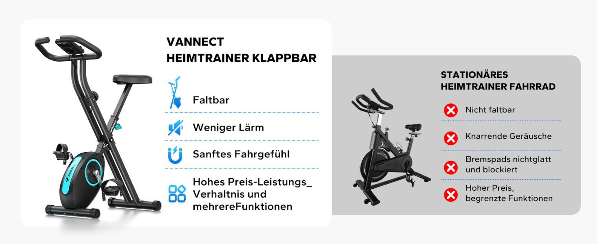 MERACH Klappbares Heimtrainer, kompakt und leise, 16 Magnetstufen, LCD-Bildschirm, Tablet-Halterung, für den Heimgebrauch