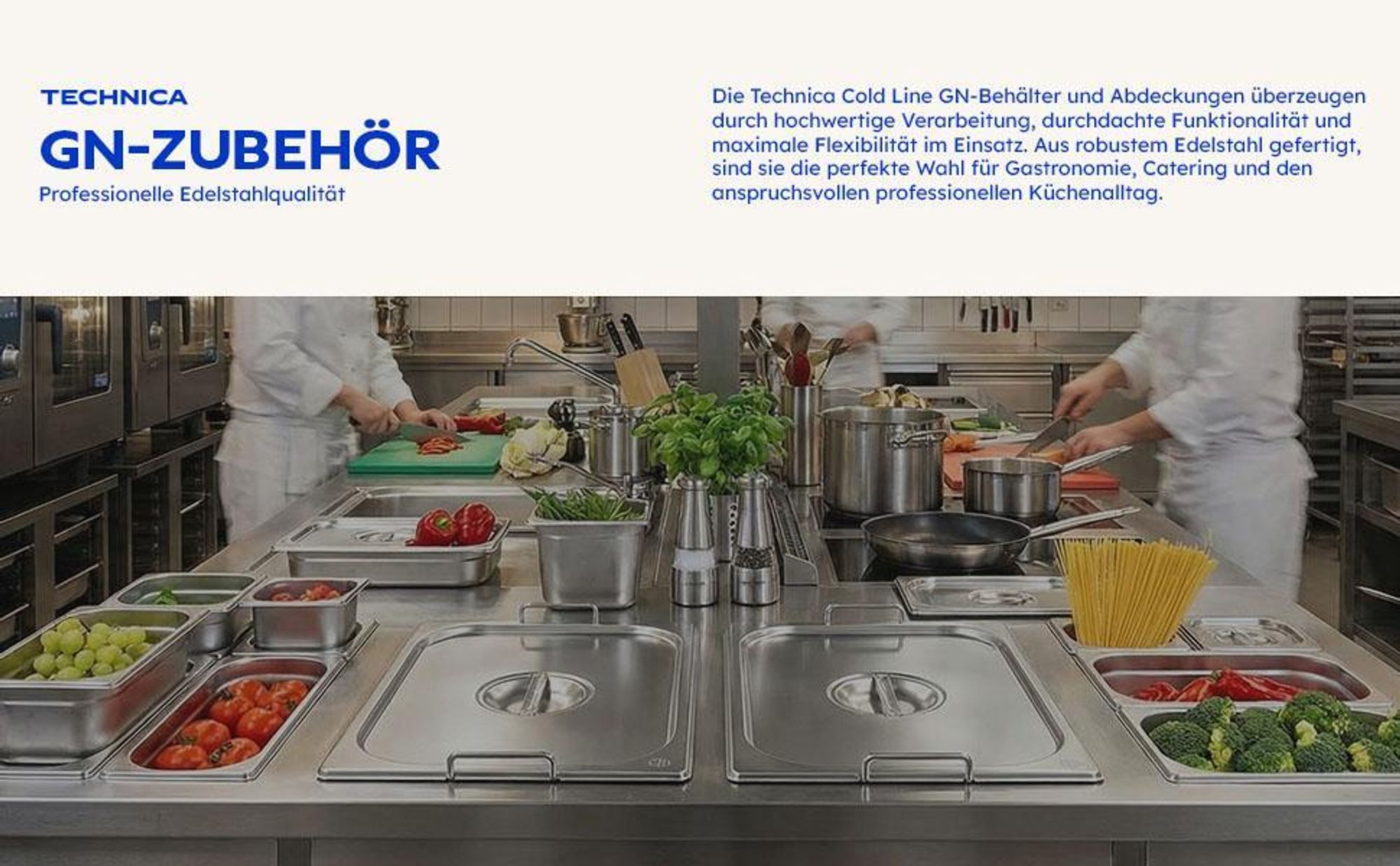 TECHNICA Behälter GN 1/6 200 mm aus Edelstahl | Gastro Container stapelbar | Edelstahlwanne Küche | Hitzebeständig -40 °C bis 300 °C | Gastronorm