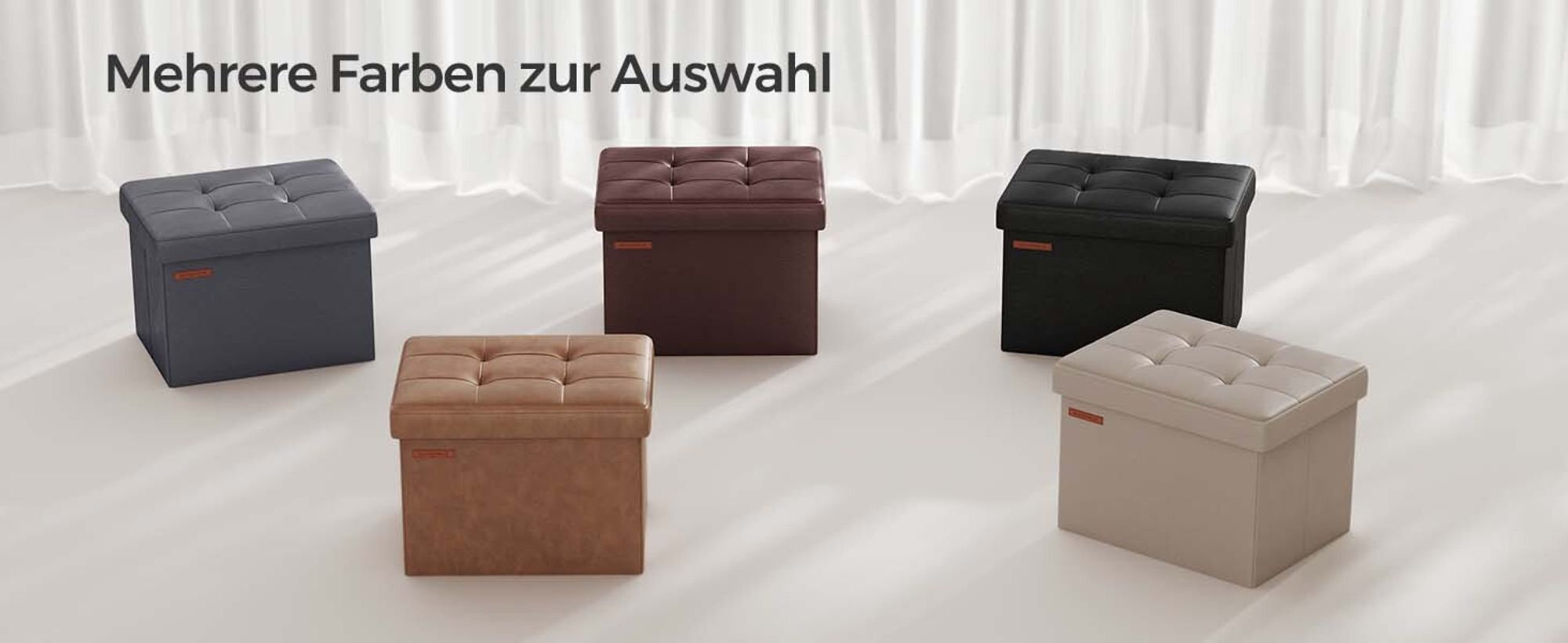 SONGMICS Sitzhocker mit Stauraum, kleine klappbare Sitzbank, 31 x 41 cm Fußbank, Aufbewahrungsbox, bis 130 kg belastbar