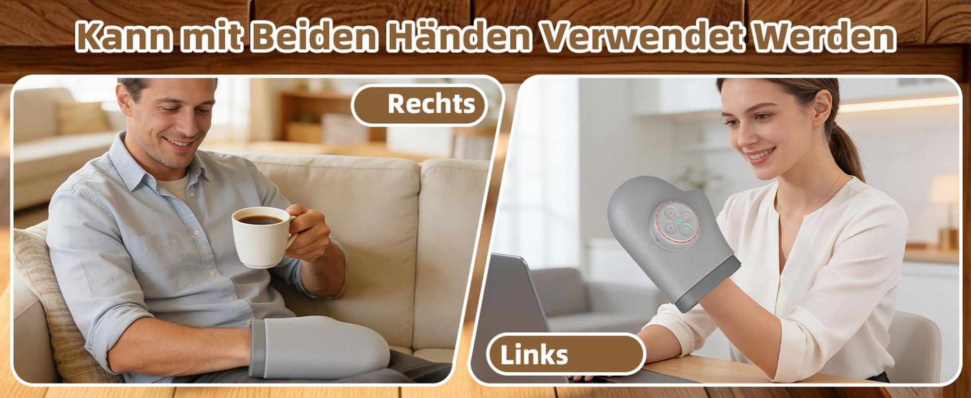 Elektrisches Handmassagegerät kabellos | Hand-Massagegerät mit Wärme gegen Arthritis & Schmerzen - Perfektes Geschenk für Damen & Herren