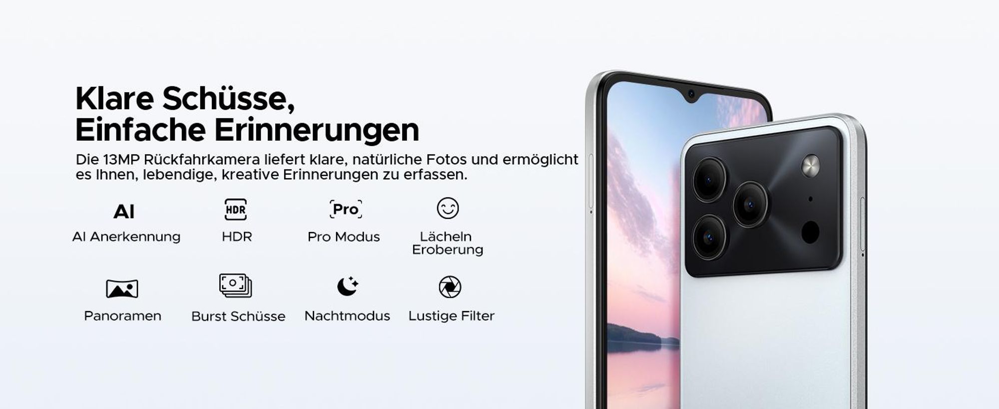 DOOGEE Note56 Pro Smartphone Handy, Android 16, 6,56" 90Hz, 6150mAh Akku, 32GB RAM+128GB ROM, 4G Dual-SIM, 13MP, NFC, Fingerabdruck, Gesichtserkennung