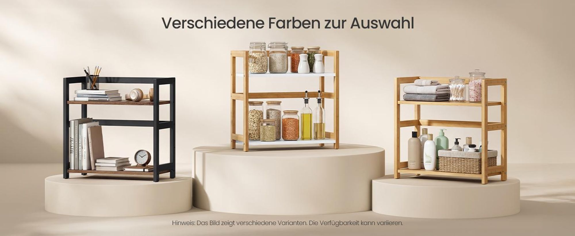 SONGMICS Gewürzregal mit 2 Ebenen, Küchenregal, für Arbeitsplatte, Küche, beige