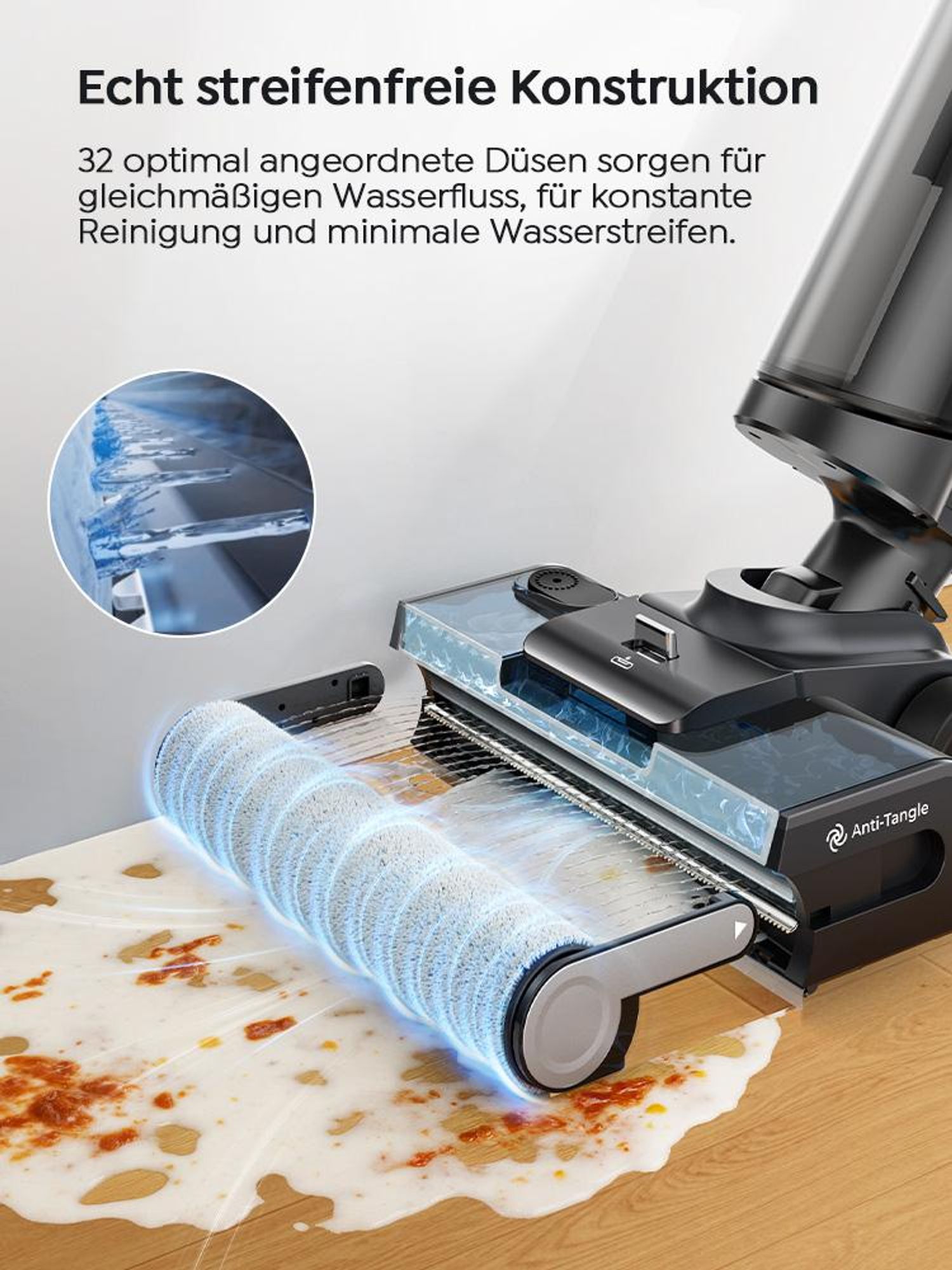Laresar S7Pro Nass Trockensauger Kabelloser Staubsauger mit Wischfunktion,Zusätzlicher Trennbehälter,5-Minuten Selbsttrocknung mit Heißwäsche,19KPA