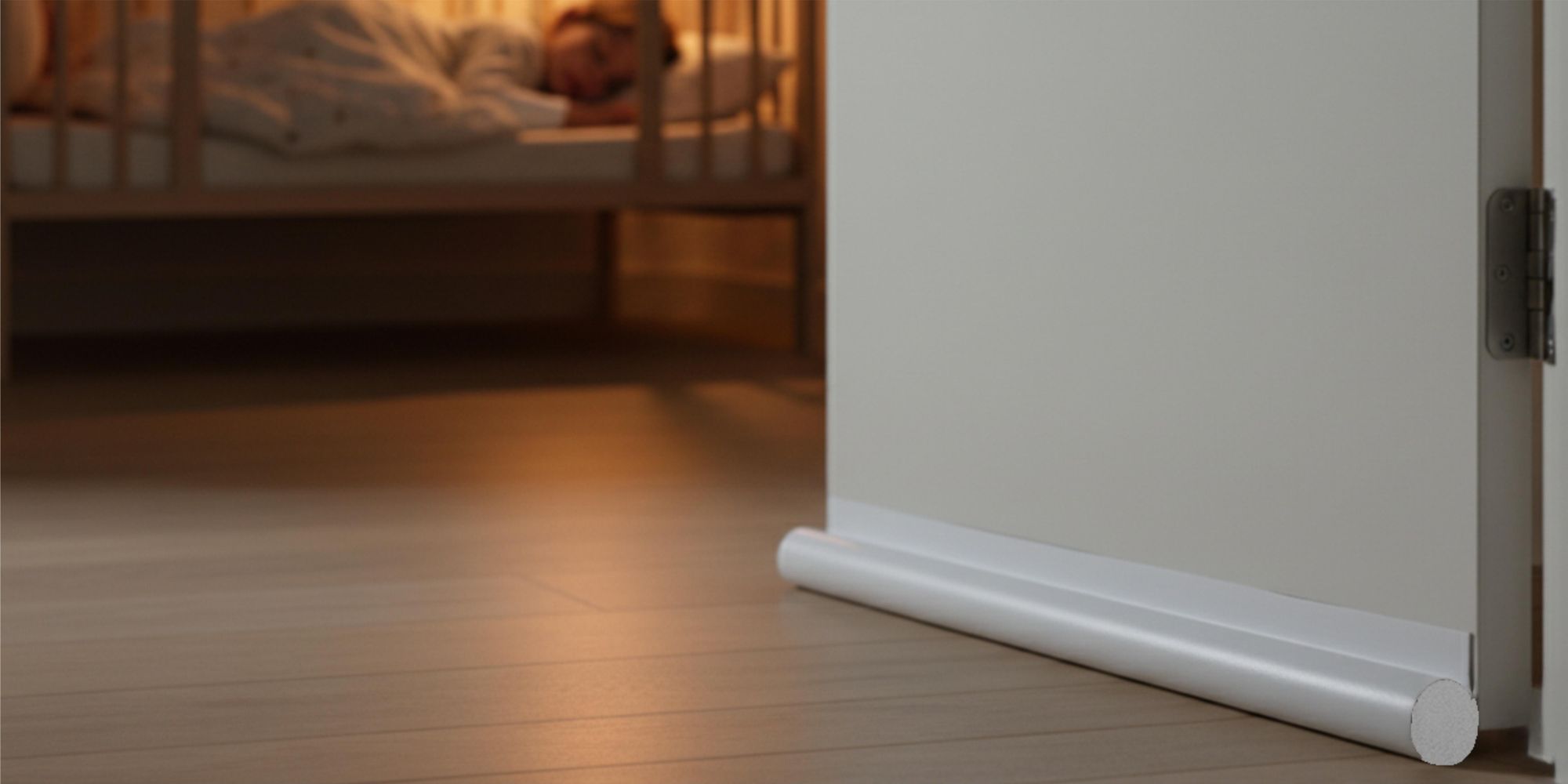 Türdichtung 90cm Weiß, Zugluftstopper mit Klettverschluss, Schallschutz & Insektenschutz, Schaumstoff Dichtung zuschneidbar, EVI HOME Single White