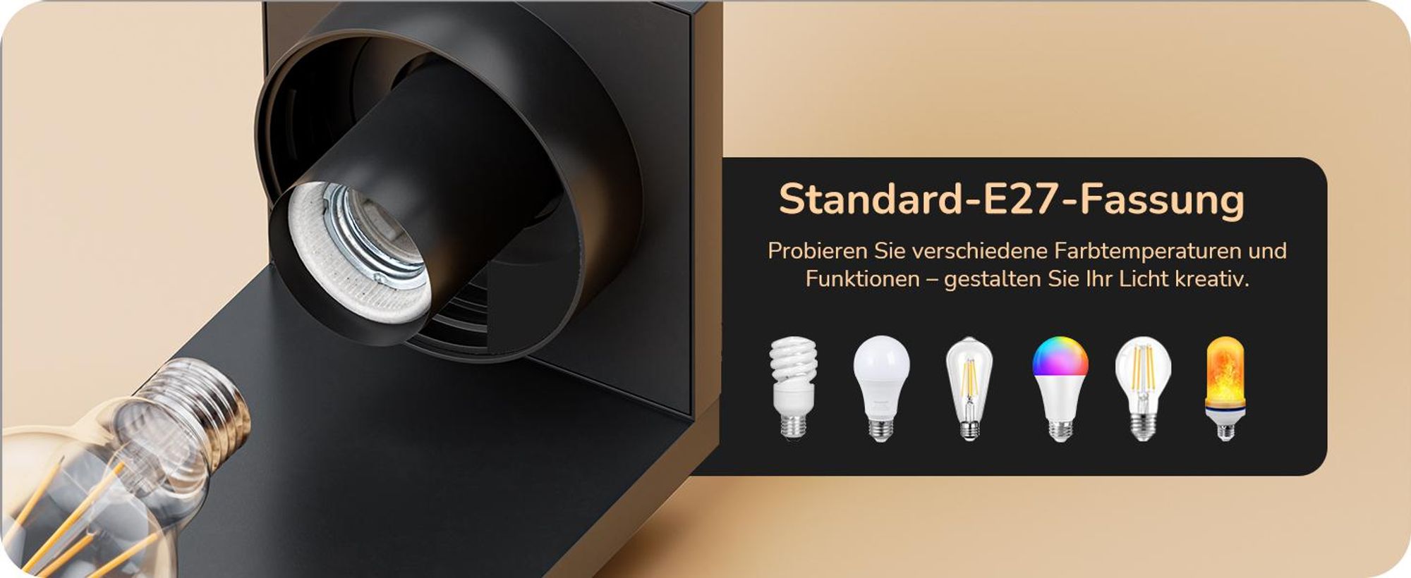 EDISHINE Wandlampe Außen, Wandleuchte mit Klarglas, IP44 wasserdicht, Moderne Außenleuchte für Hauswand Garage Vordach