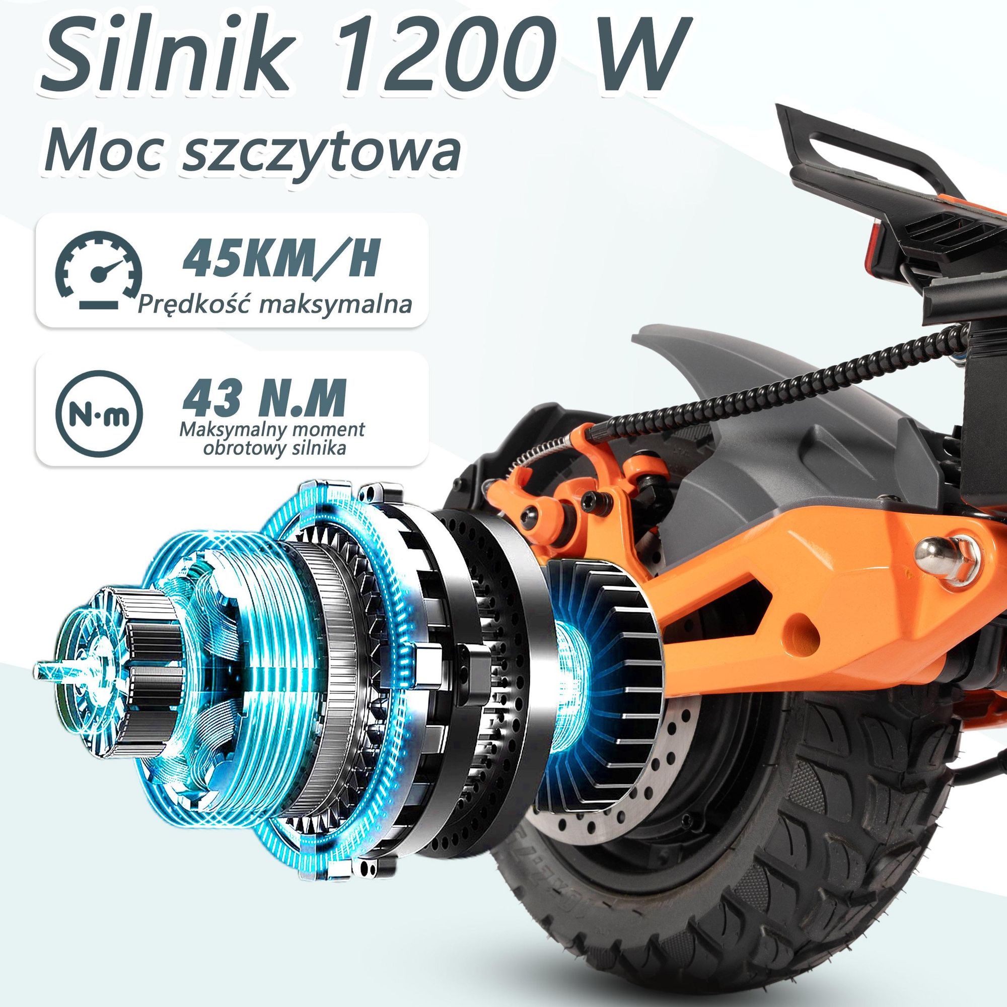 Hulajnoga Elektryczna MAXTURN X1 - 48V15.6Ah 10'' Tubeless E-Skuter Aluminiowa Rama - Czarna