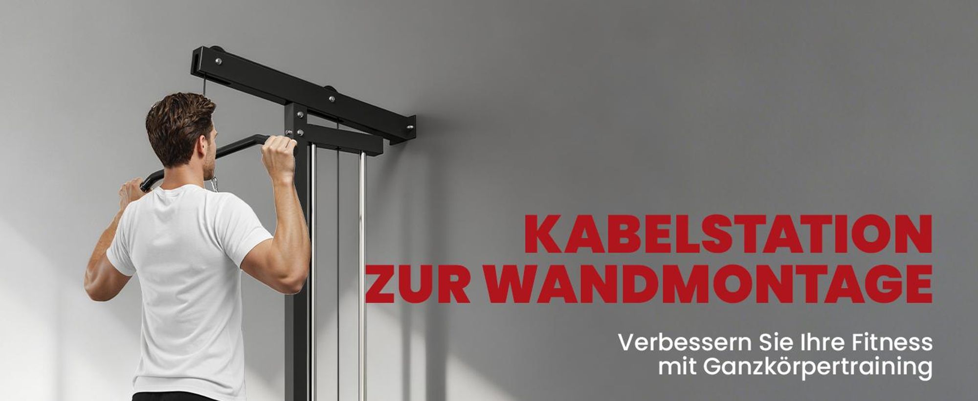 SPORTNOW Latzugstation Verstellbar zur Wandmontage Latzugturm inkl. Latzugstange