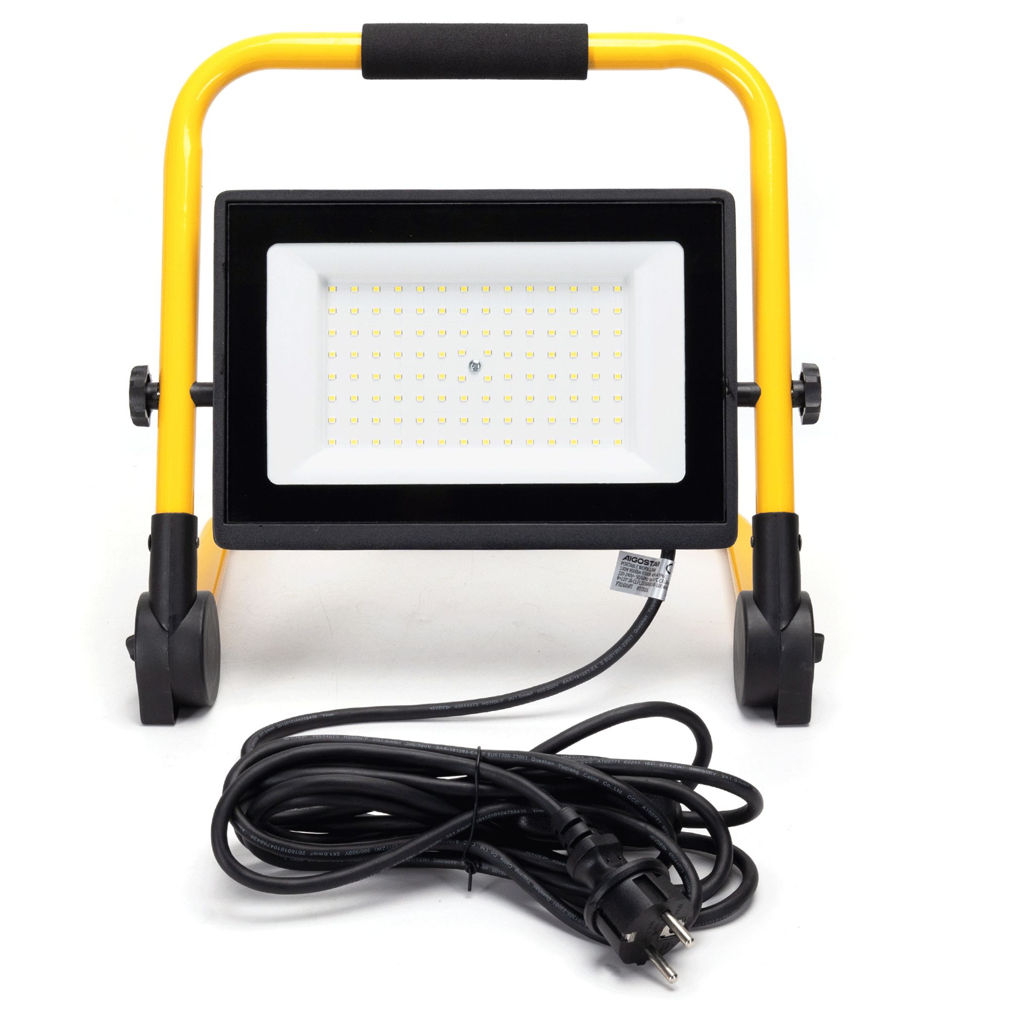 Aigostar LED Baustrahler 100W, 9000LM,LED Arbeitsleuchte mit Stecker,4M Kabel mit Schalter,IP65 Wasserdicht Baustellenlampe ,6500K