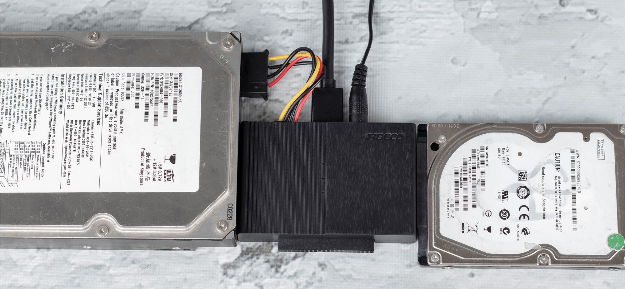 Adapter USB 3.1 auf SATA Ide kompatibel 2,5/3,5 Zoll Festplatte/SSD bis zu 16 TB, 5 Gbit/s, DC-Stromversorgung 1
