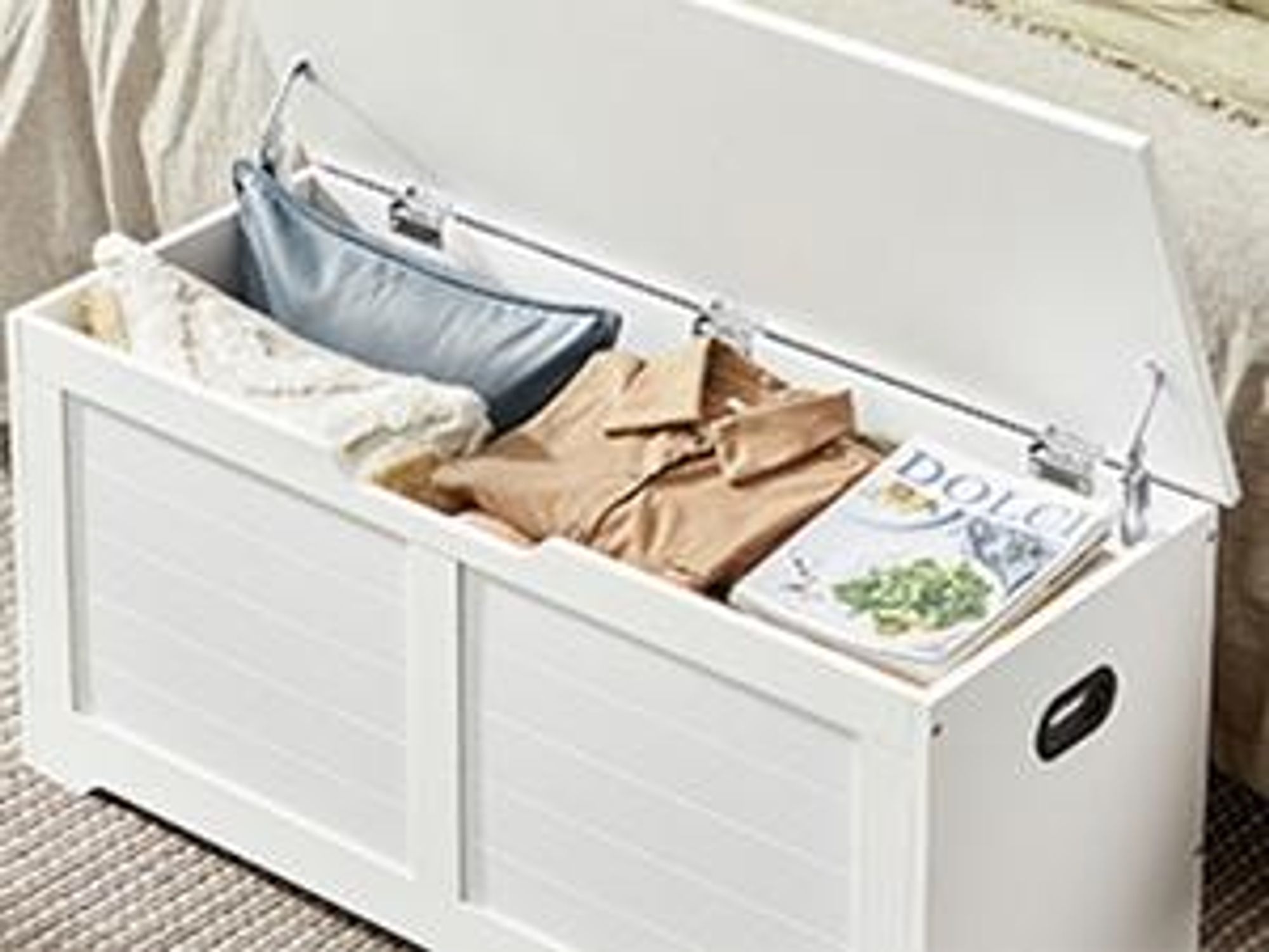 VASAGLE Schuhbank mit Stauraum, Länge 100 cm, Weiß