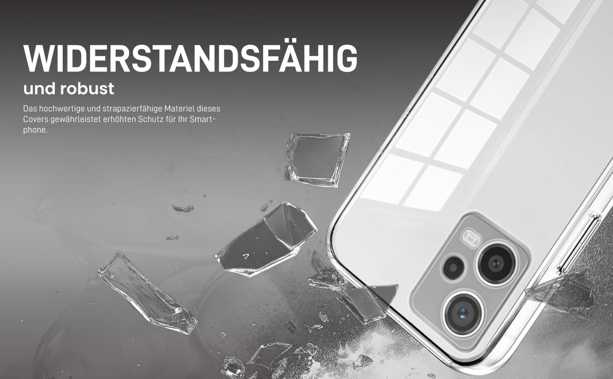 Transparentes Front Back Cover für Xiaomi Redmi Note 12 Pro+ 5G mit Aufprallschutz