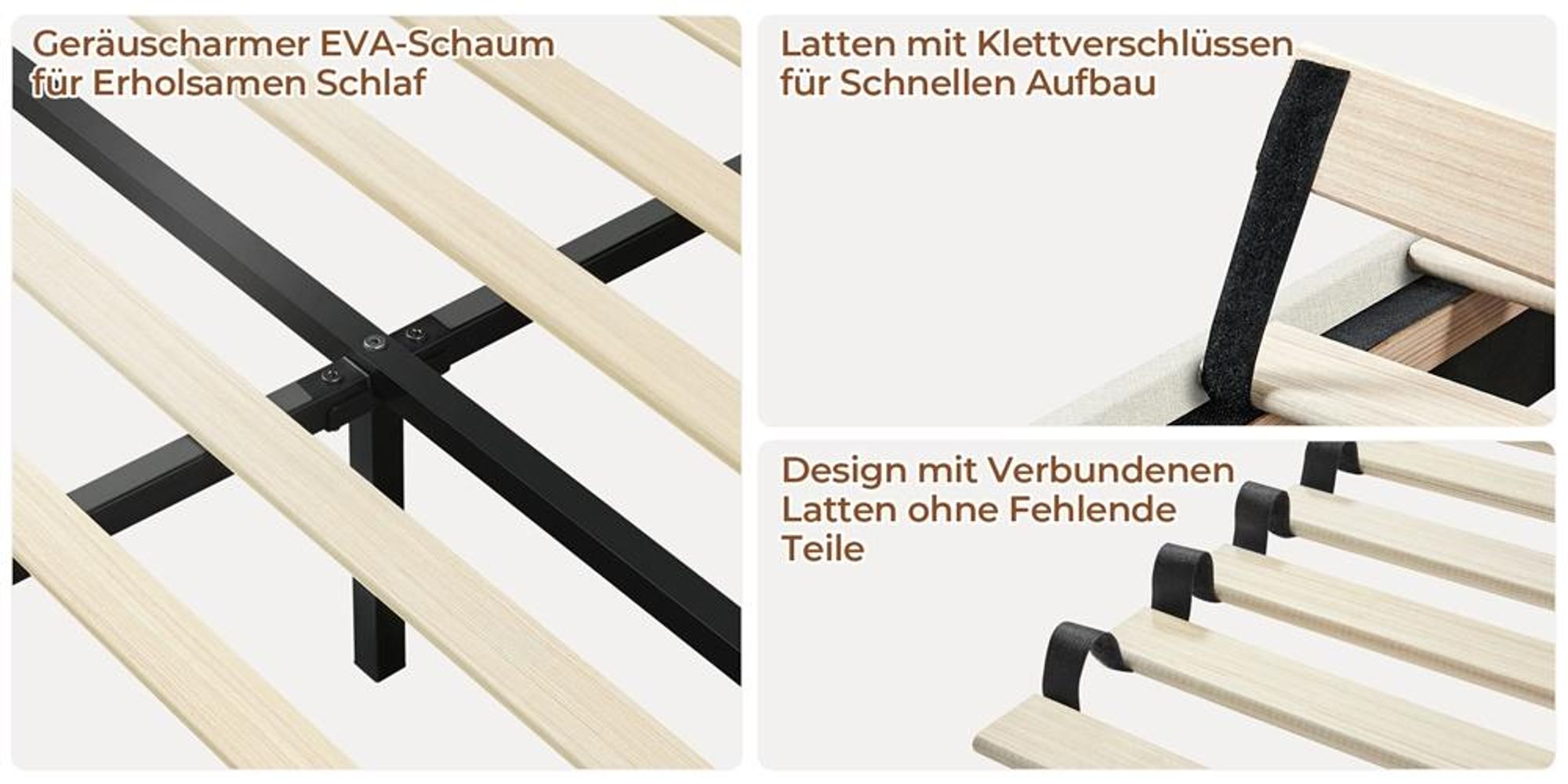 Yaheetech Polsterbett Doppelbett 140x200cm, Bettgestell mit höhenverstellbarem Kopfteil, Bettrahmen mit Lattenrost, Beige