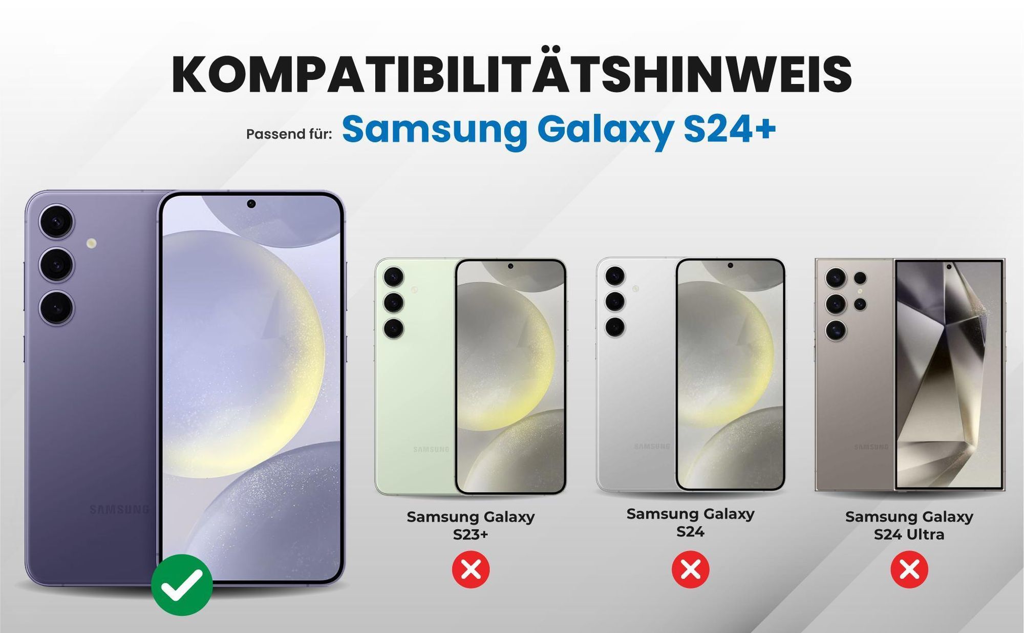 Kompatibilitätshinweise Hülle für Samsung Galaxy S24+