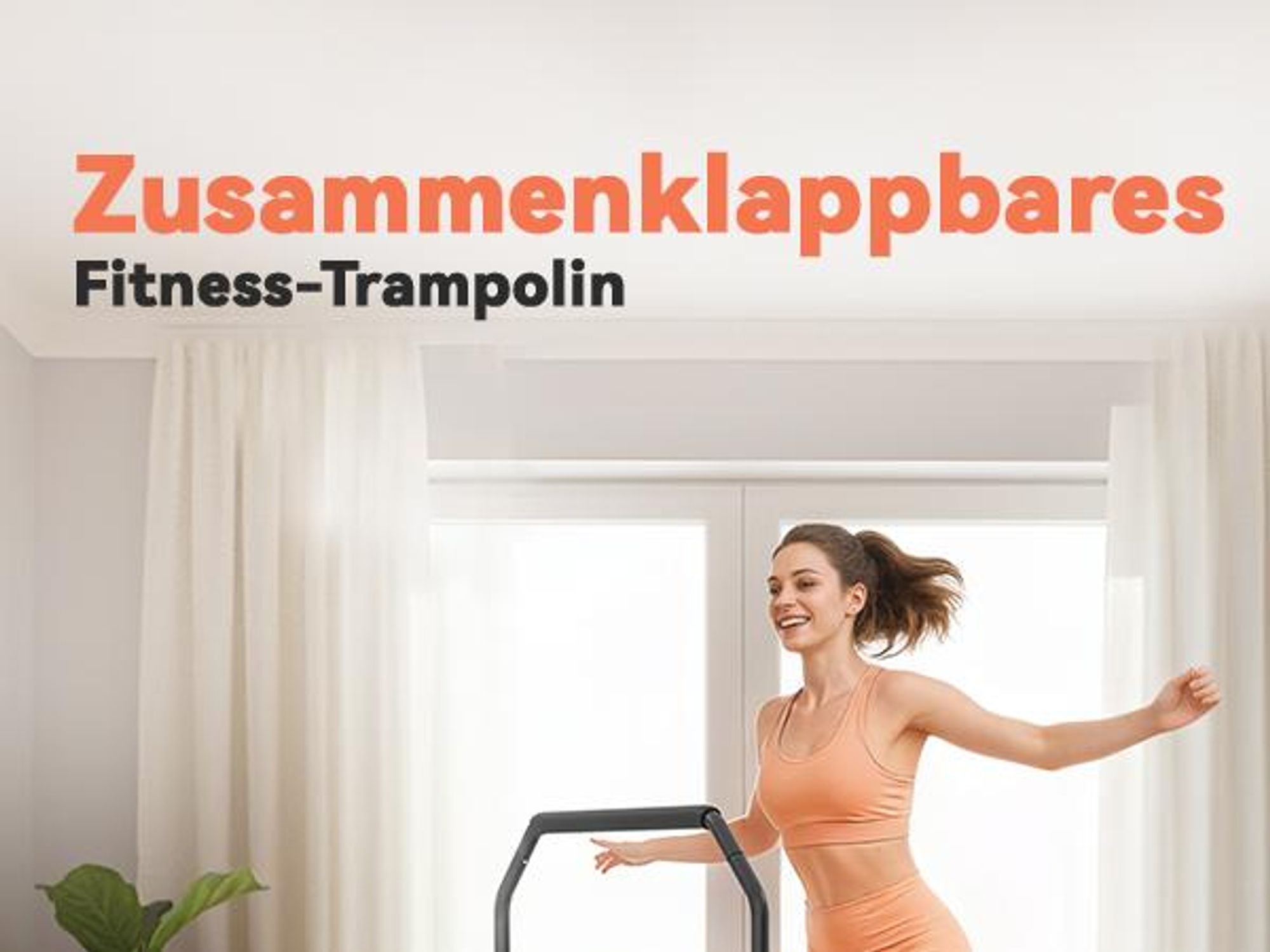SPORTNOW Fitness Trampolin klappbar Ø122cm Mini Trampoline mit 5 Handgriffstufen