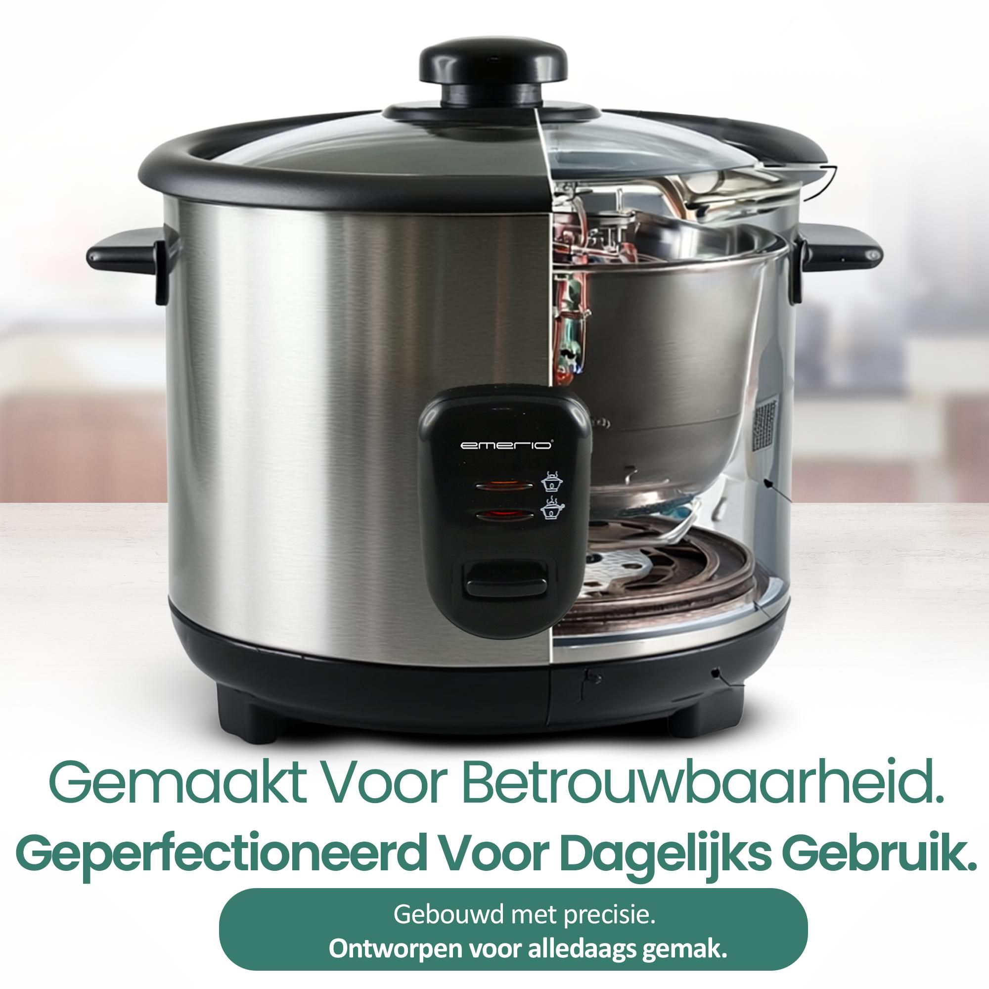Emerio Rijstkoker – 1,5 L – Warmhoudfunctie – Automatische Uitschakeling – Antiaanbaklaag – Zwart – RCE-110118.5