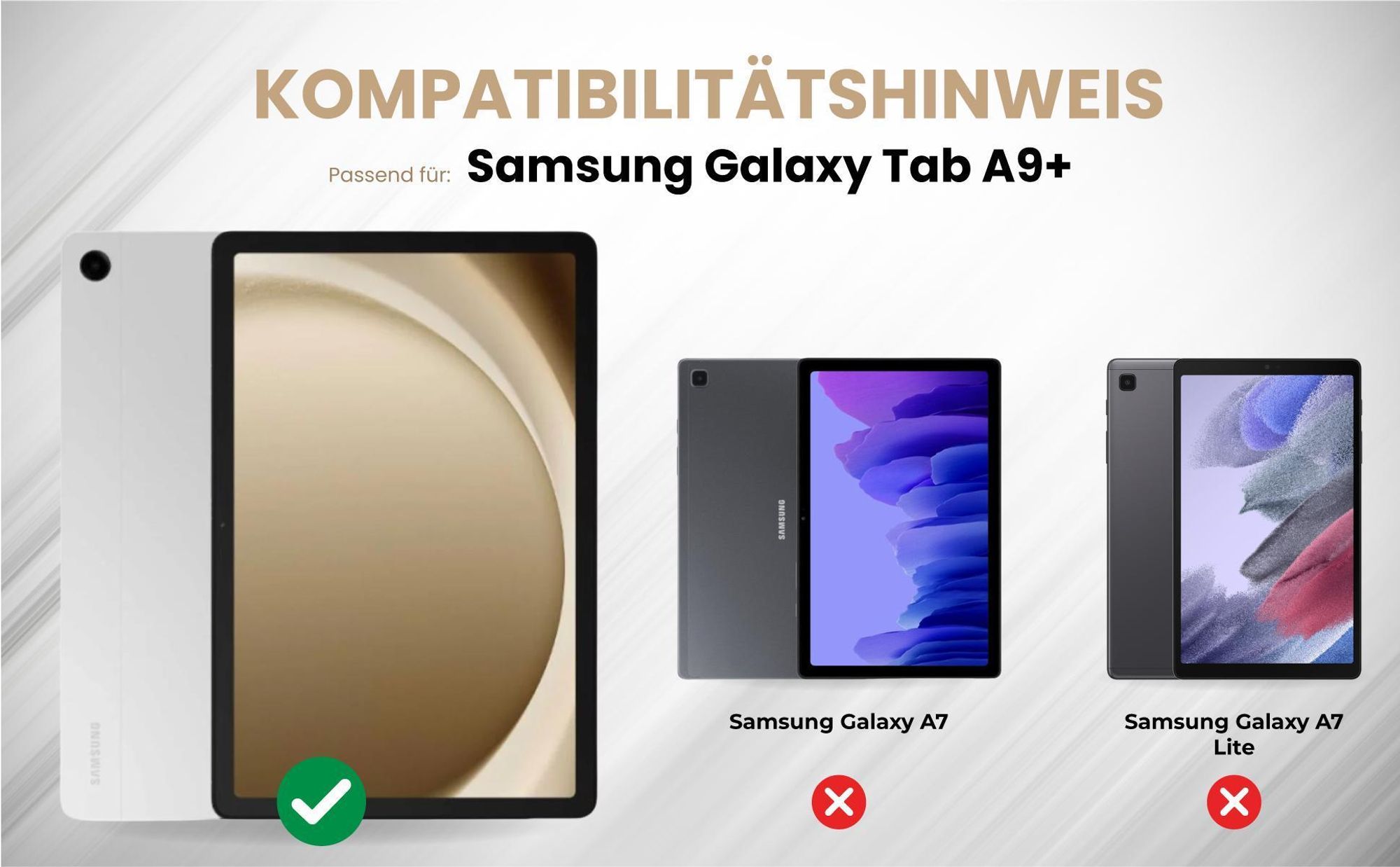 Kompatibilitätshinweise Tablet Cover für Samsung Galaxy Tab A9+ 11.0