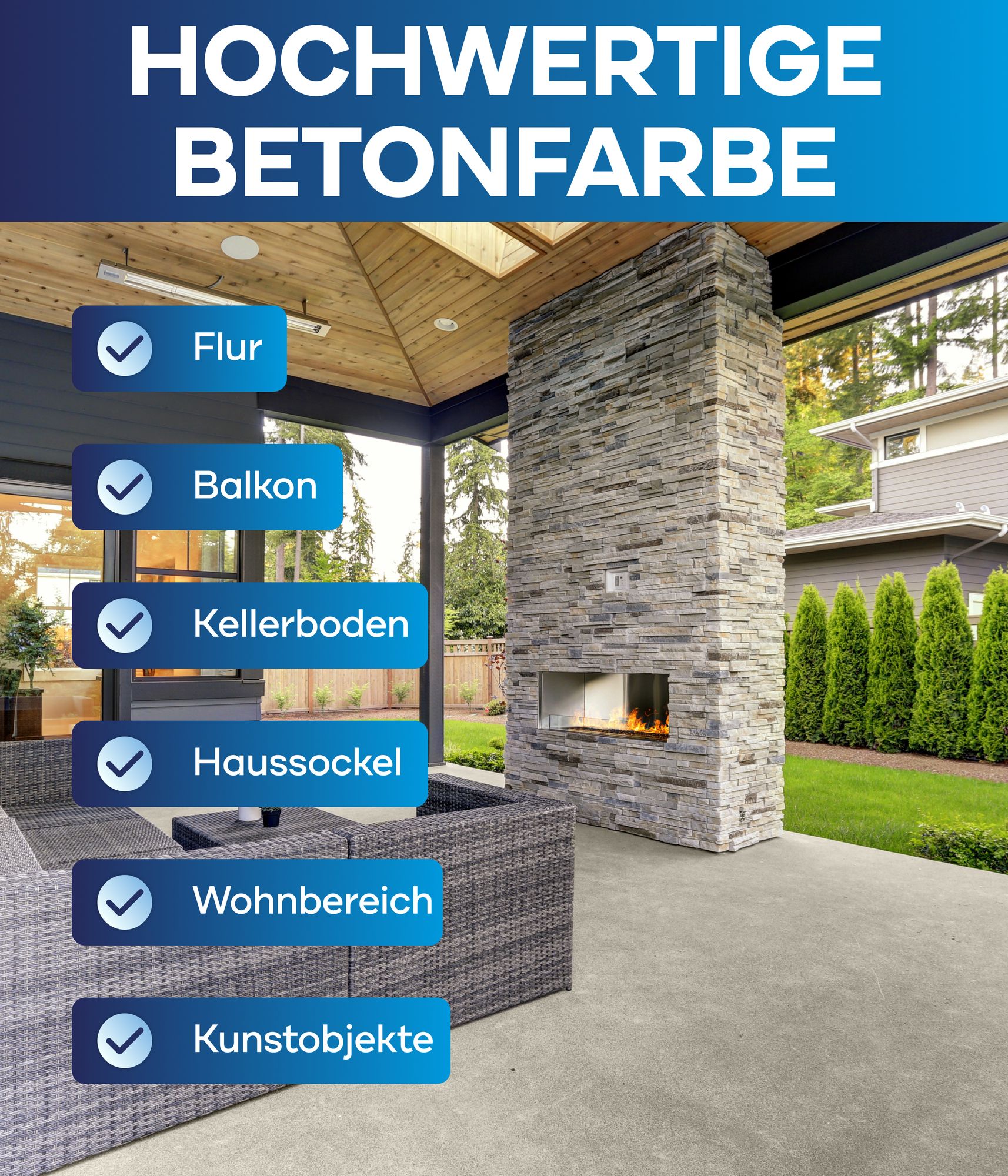 Plid Betonfarbe 0,75 L Kieselgrau – Strapazierfähige Boden- & Sockelfarbe, innen/außen, wetterfest, modern matt, ca. 8 m²