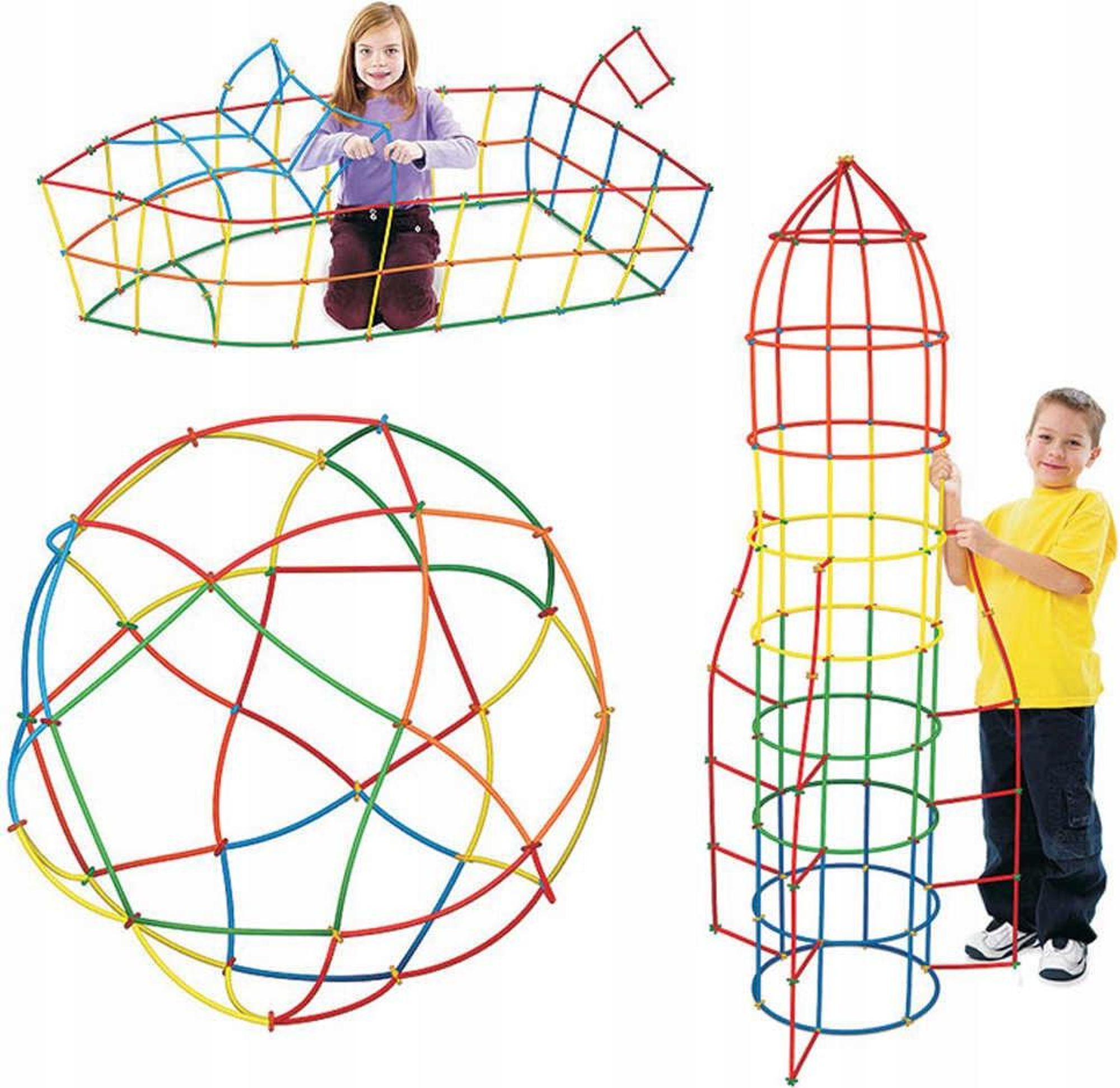 Bunte Röhrchen des Konstruktionssets