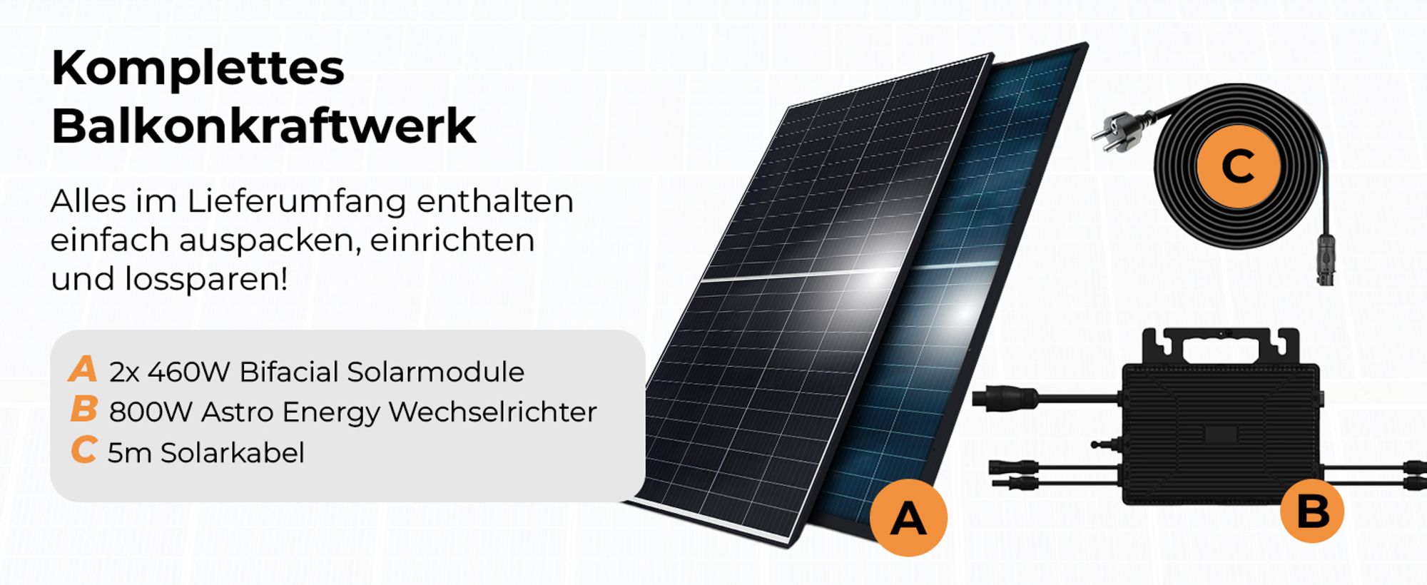 Sunniva Balkonkraftwerk 920W Komplettsets