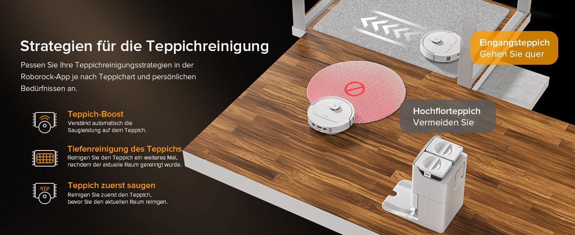Roborock Qrevo S5V Staubsauger Roboter 12.000 Pa,(Upgrade von S7 Pro Ultra/Qrevo) Zero-Tangle System, Multifunktions-Dock, Warmlufttrocknung