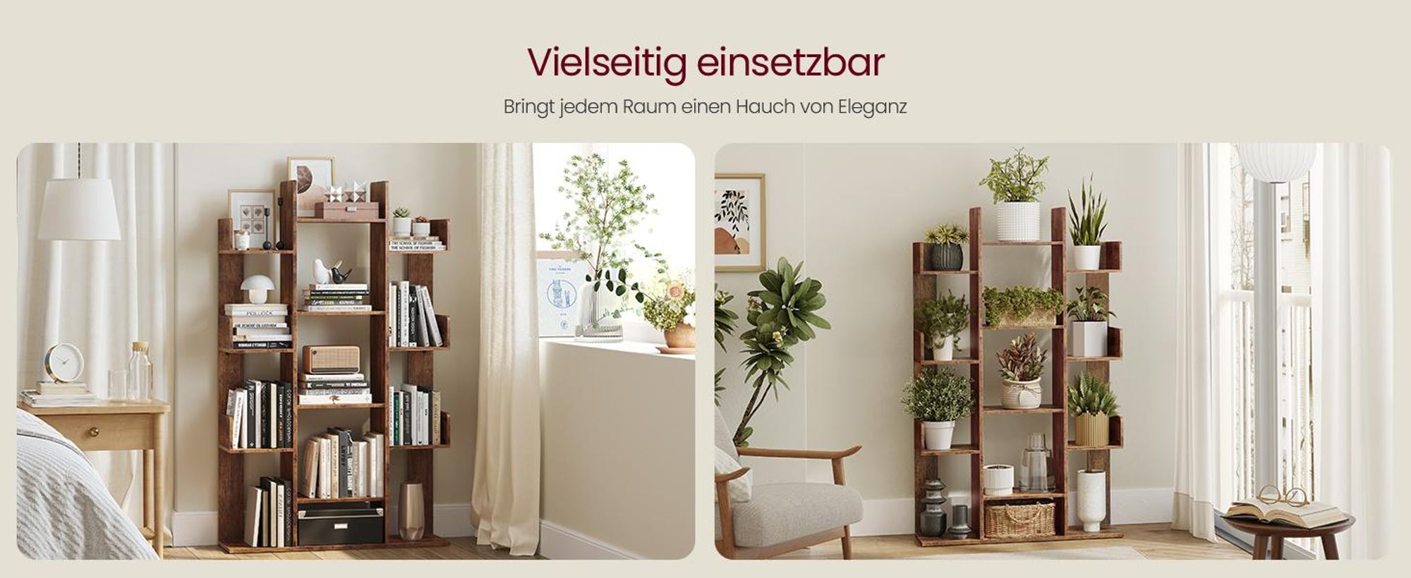 VASAGLE Bücherregal Standregal, Aufbewahrungsregal, mit 13 Fächern