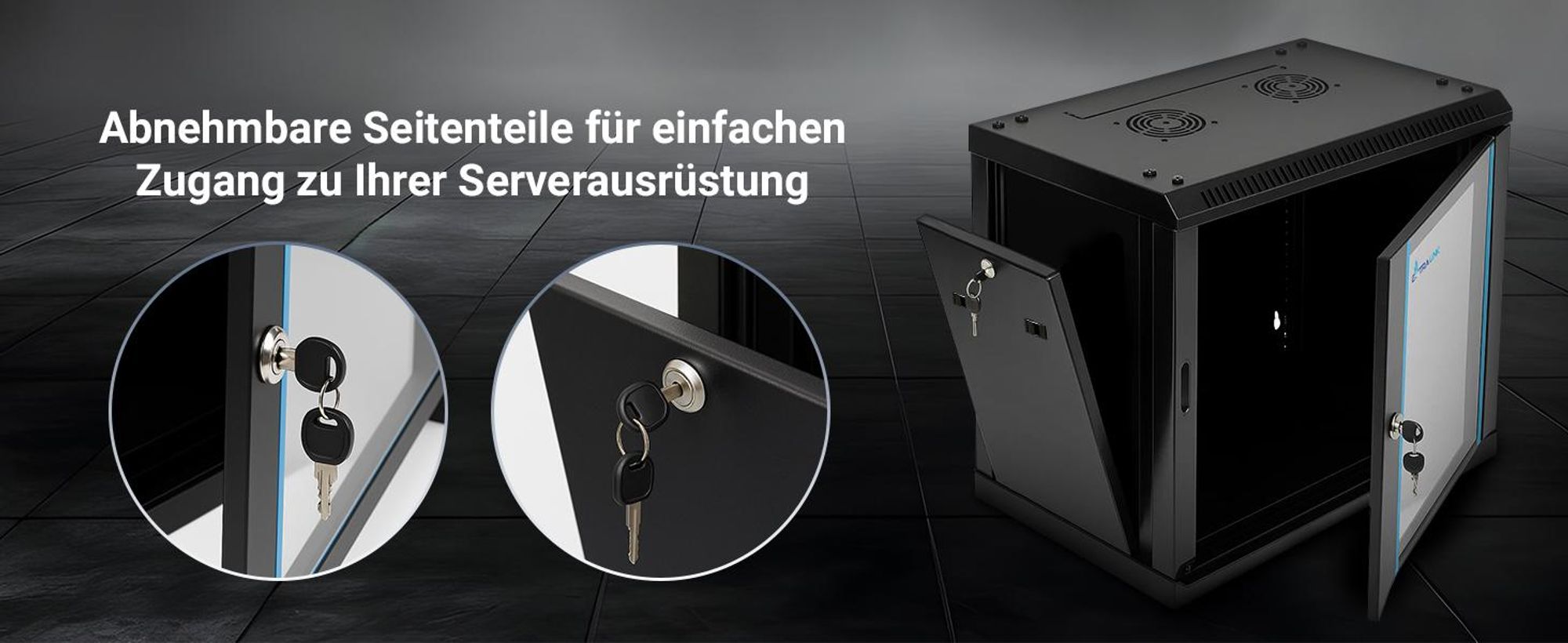 Extralink Rackmount-Schrank 6U 600x450 Grau Wandmontage - Wandmontiertes Regal - 6U - 60 kg - Sperrschloss - Ablageschienen - Grau