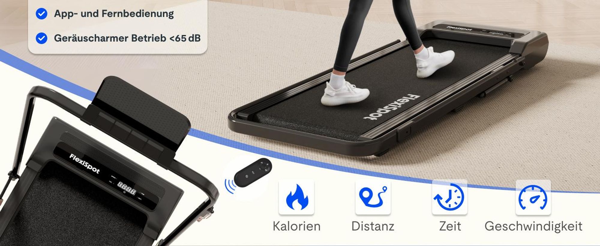 FLEXISPOT Laufband, 3 in 1 Walking Pad, 1-12 km/h, bis 140 KG, mit APP-Funktion, LED-Display, Fernbedienung, Schmiermitteln für Zuhause & Büro Schwarz