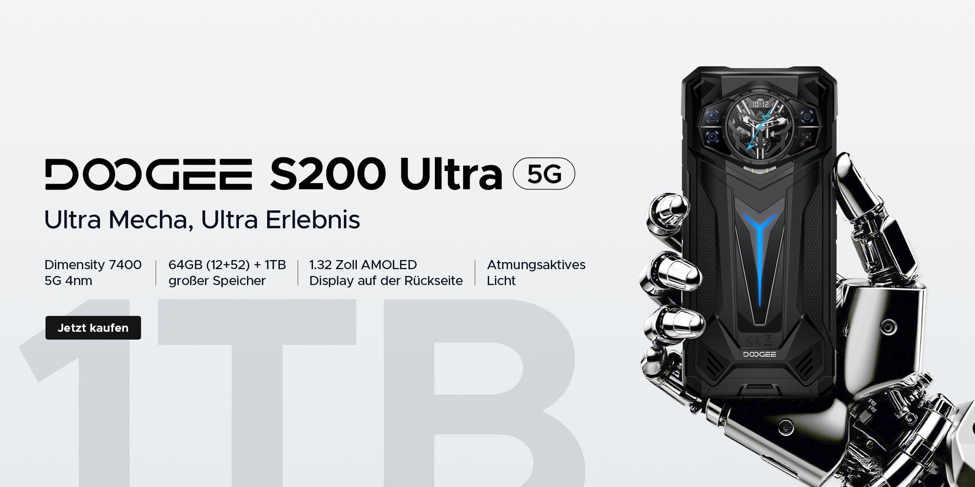 Doogee S200 Ultra 5g 12gb/1tb 6.6´´ Schwarz Schwarz One Size