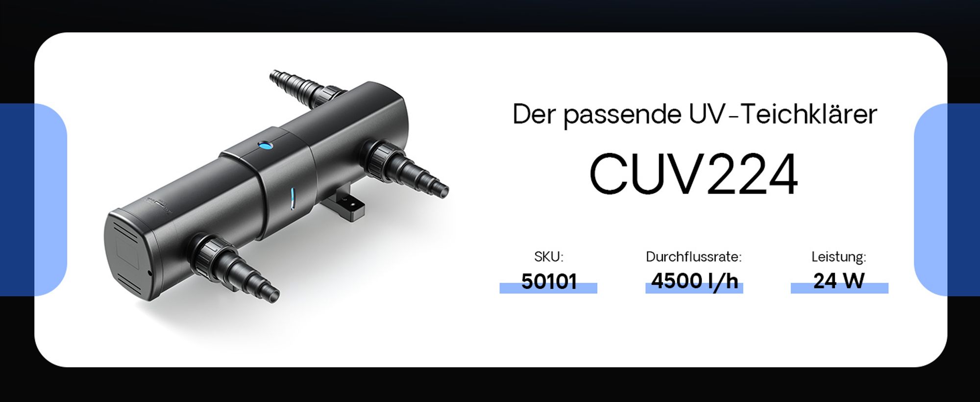 SunSun CBF-550  Teichfilter bis 60.000L Teichvolumen bis 12000 l/h 1 Kammer-System Durchlauffilter Teich Filter Biofilter Koiteich