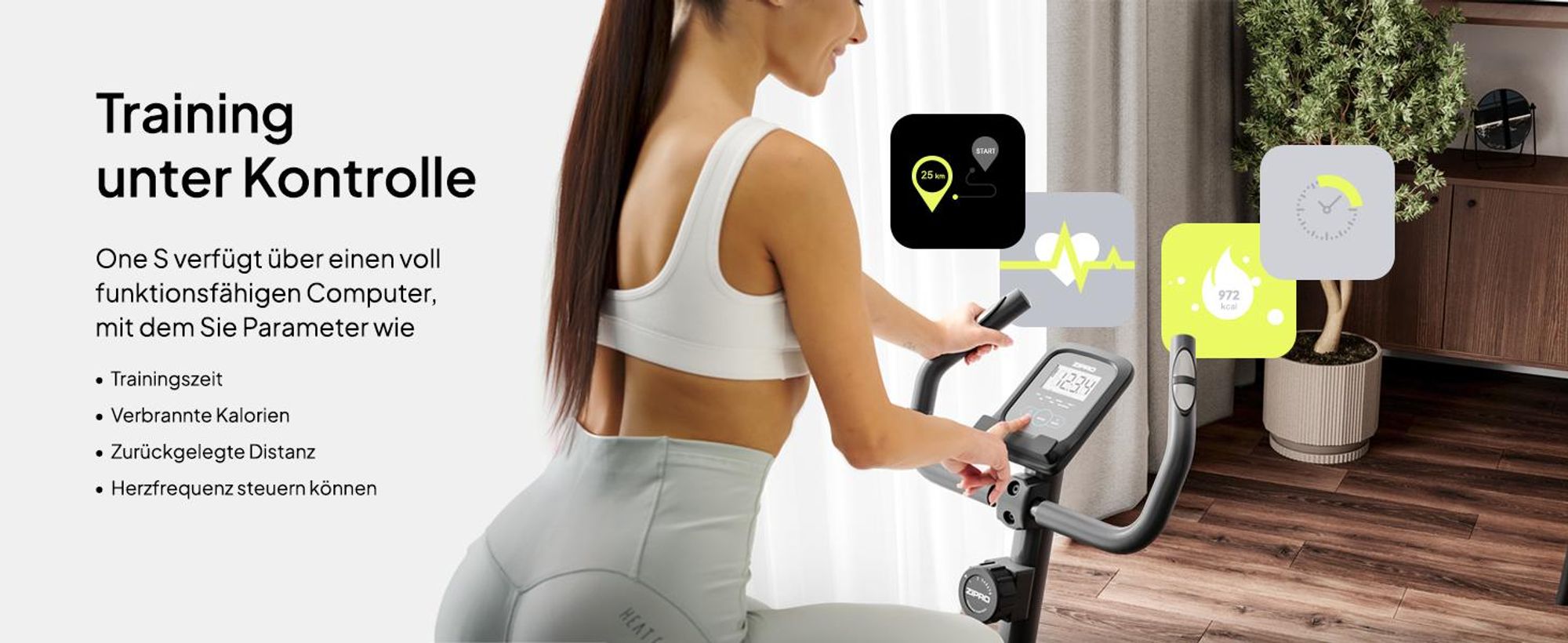 Zipro One S Heimtrainer Fahrrad für Zuhause Magnet Fahhrad bis 110 kg Magnete Exercise Bike Fitnessbike Fitness Fahrrad Hometrainer Cardio Fahrrad Computer Fitness Geräte Zuhause