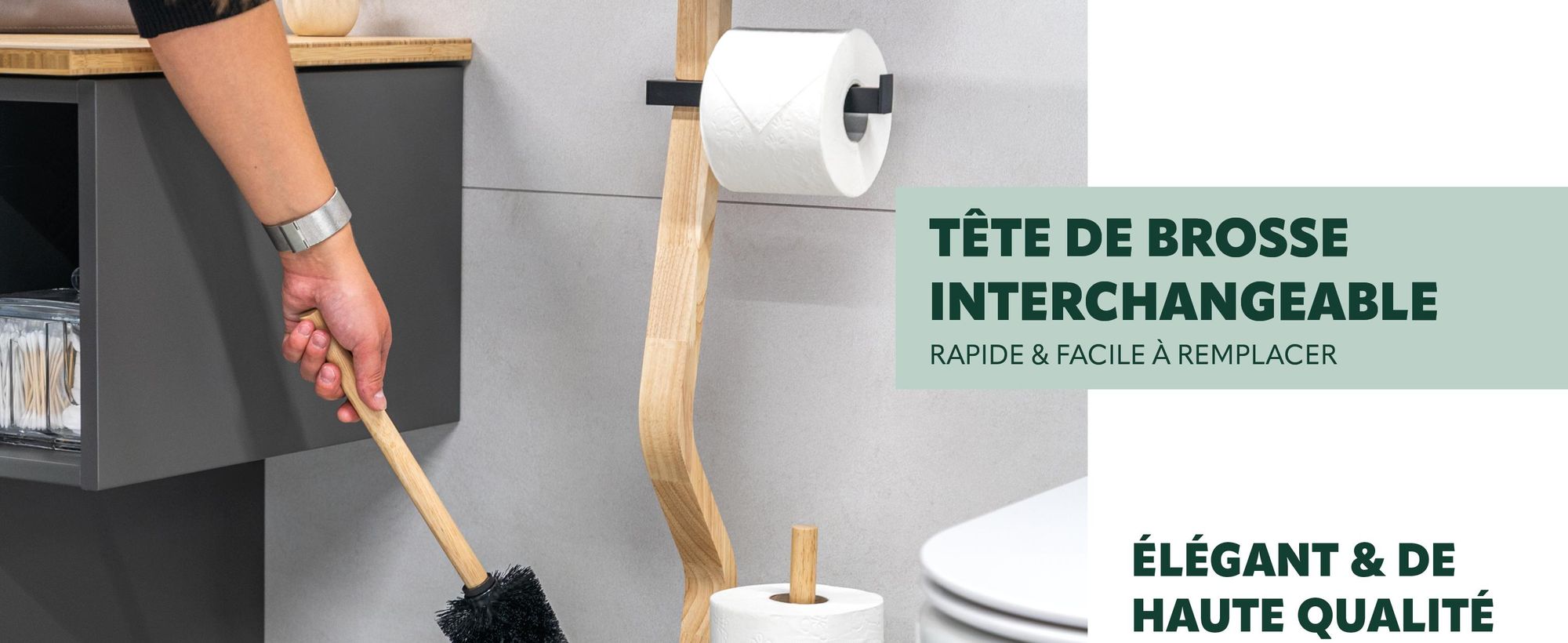 Ensemble de toilettes en métal et en bois pour la salle de bains