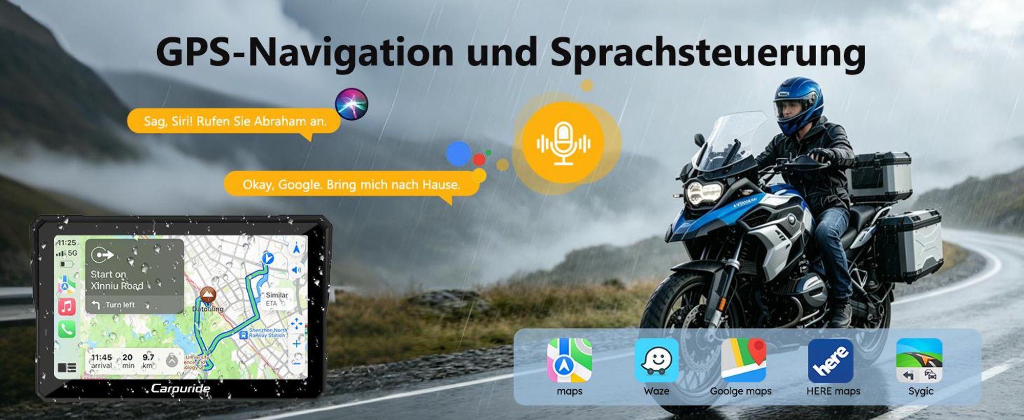 GPS-Navigation und Sprachsteuerung