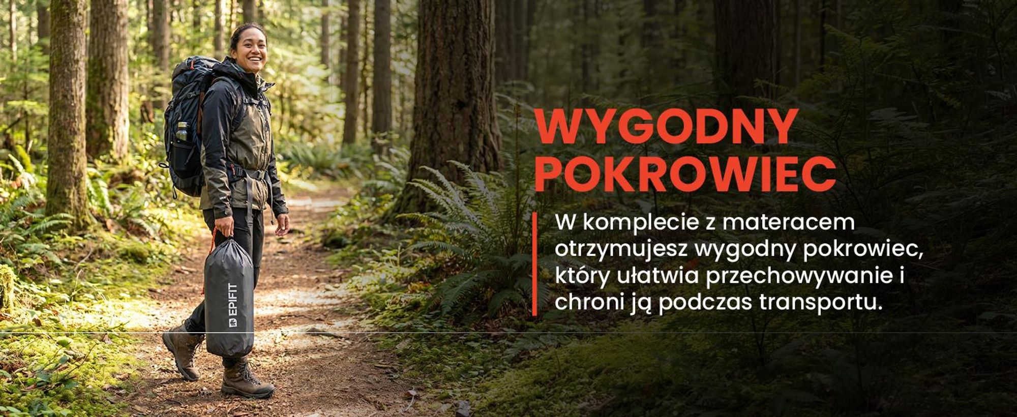 Szary materac turystyczny samopompujący się bardzo lekki