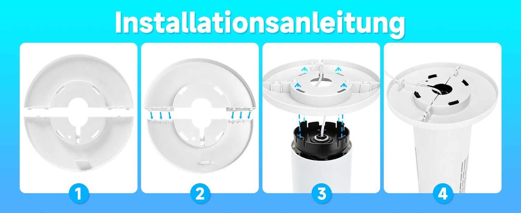 Aigostar Leiser Turmventilator 45W – Energiesparend, 3 Stufen, 70° Oszillation, 2H-Timer
