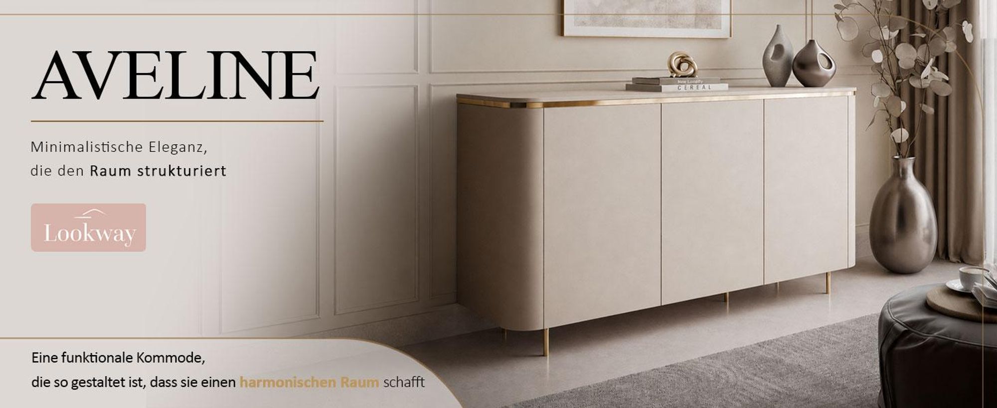 Kommode AVELINE 140 cm mit LED-Beleuchtung