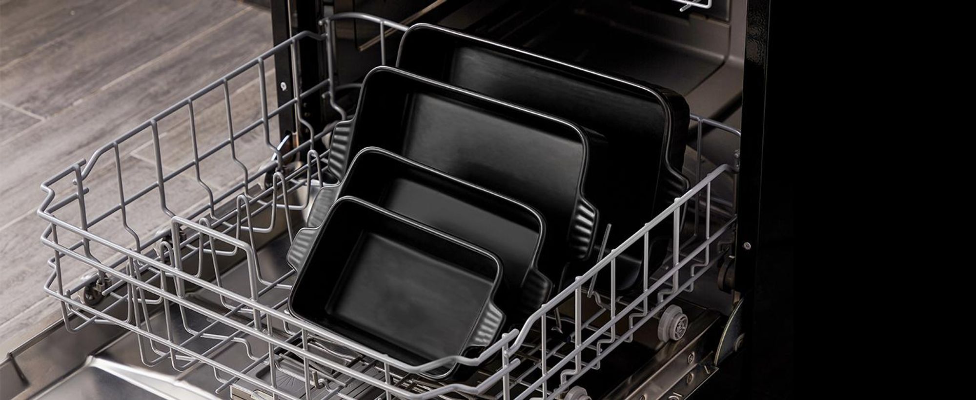 MALACASA Backform Set, 4-tlg Porzellan Kuchenform, Brotbackform, Auflaufform, Ofenform, Schwarz