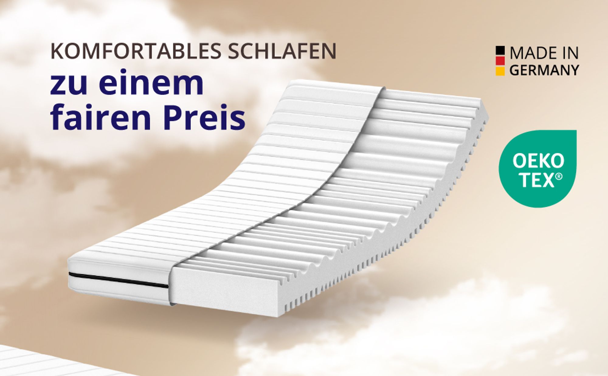 ergonomische Matratze 90x200 H2 / H3 - 7-Zonen hochwertige Qualität - 13cm