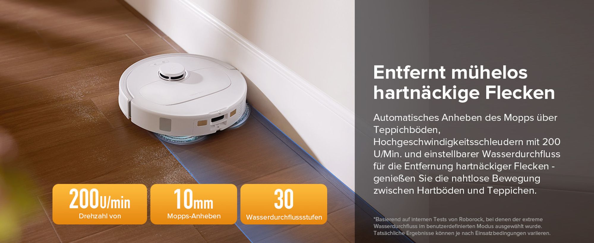 Roborock QV 35S Staubsauger Roboter, 10.000 Pa Saugroboter (Upgrade von Qrevo Plus), Anti-Tangle-Bürsten, Anhebbare Schleudermopps (Weiß)