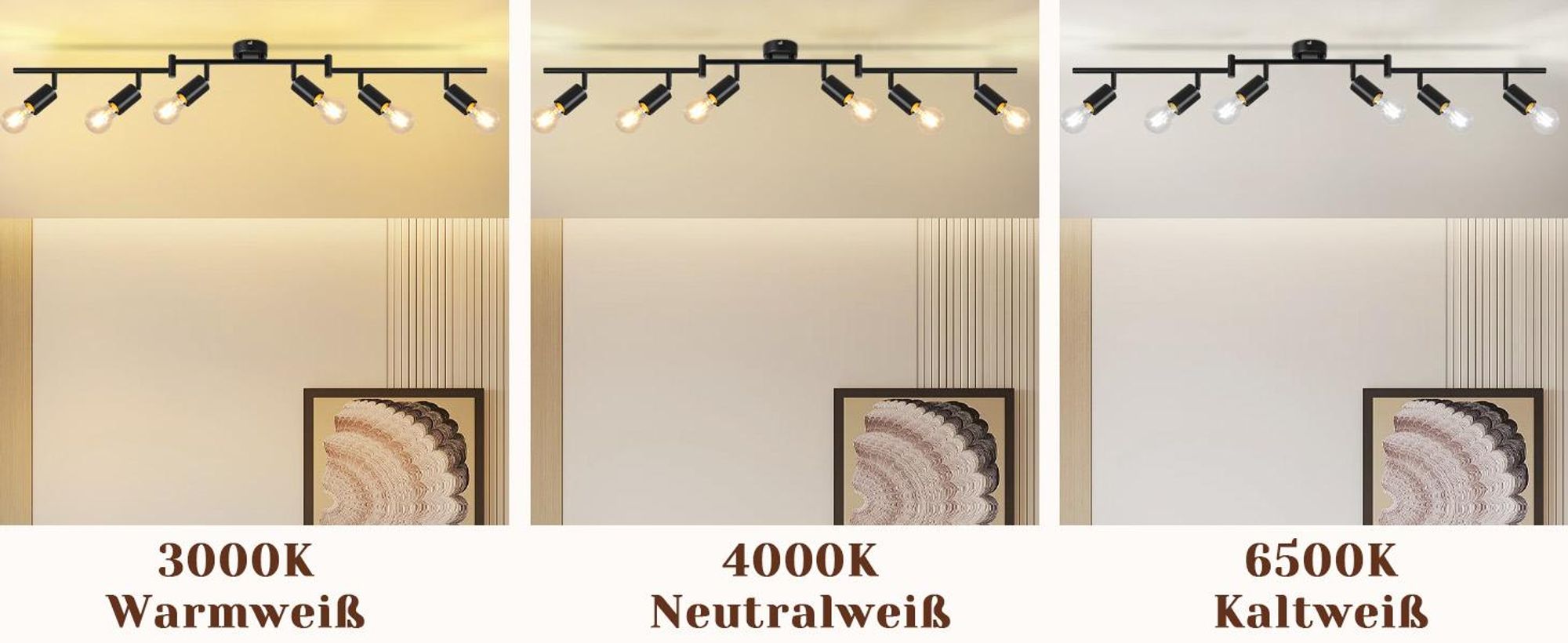 ZMH reflektor sufitowy 6 płomieni czarny E27 lampa sufitowa vintage obrotowy reflektor do kuchni korytarz salon sypialnia