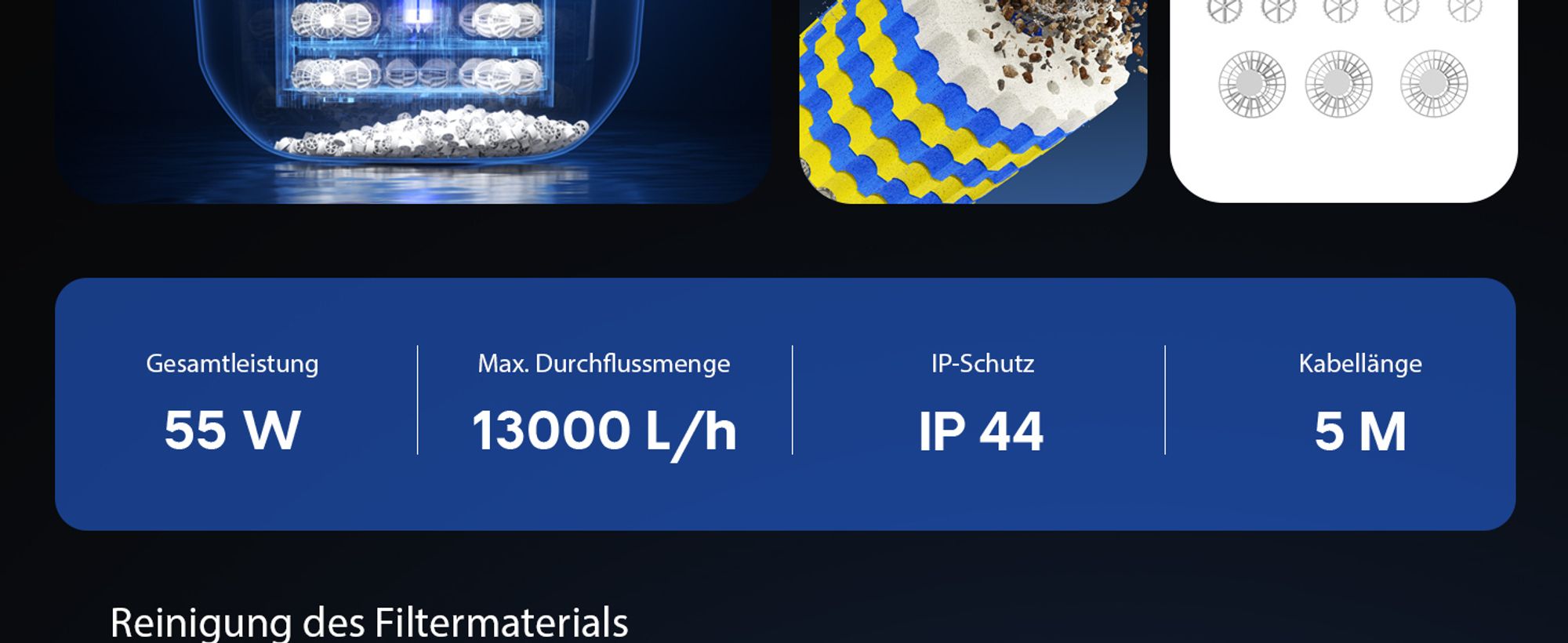 SunSun CPF-50000 Druckteichfilter 13.000 l/h / 55 W UVC Einheit, Moving Bed Teichdruckfilter, Teichklärer Filteranlage