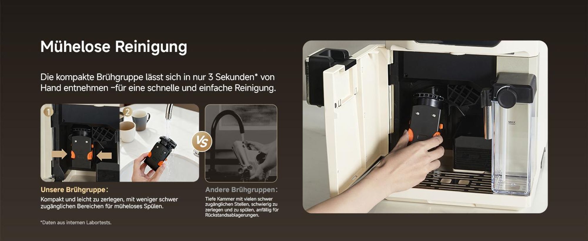 Dreame Ecceluxe™ Master FCM60 Espressomaschine,Intelligentes Mahlwerk,19 Bar,6 Getränke,92 °C Extraktion,abnehmbare Brüheinheit,Selbstreinigend,Creme