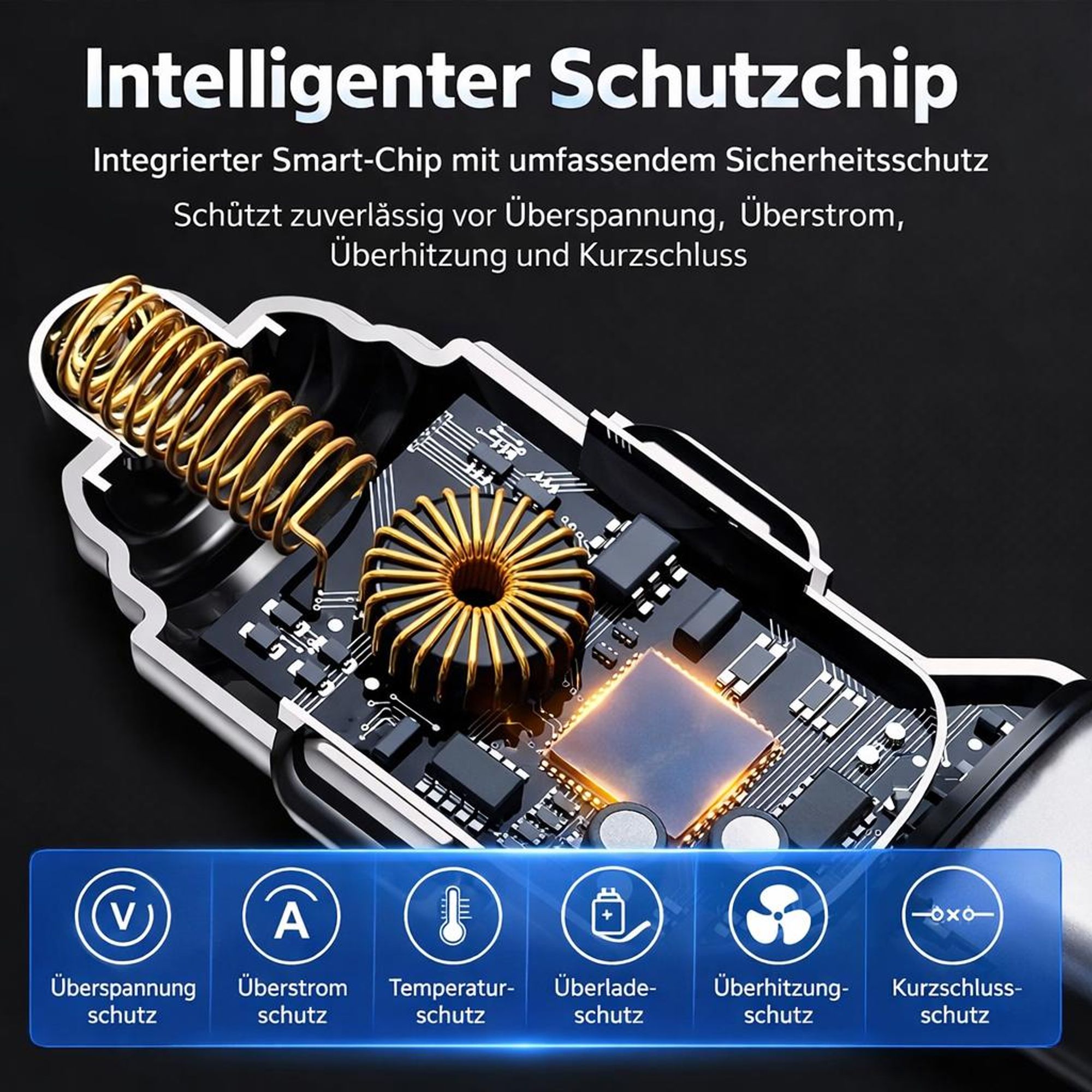 Auto Handy Schnellladegerät 5in1 für Zigarettenanzünder mit QC3.0 USB-C