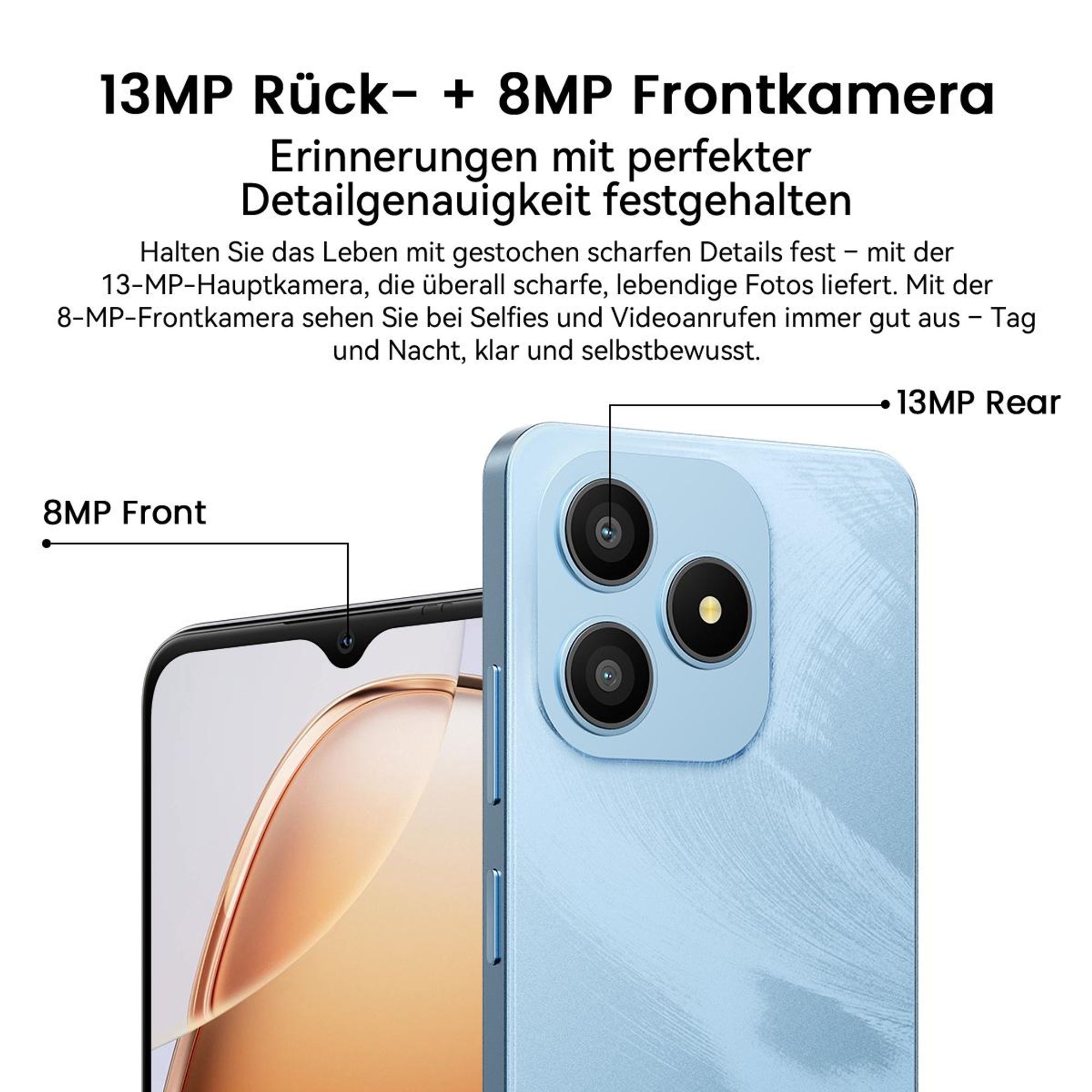 Blackview Wave 9C KI Handy Ohne Vertrag,Android15,12GBRAM+128GBROM,5000mAh,Dual SIM,1080P FHD,Fingerabdruck-Entsperrung