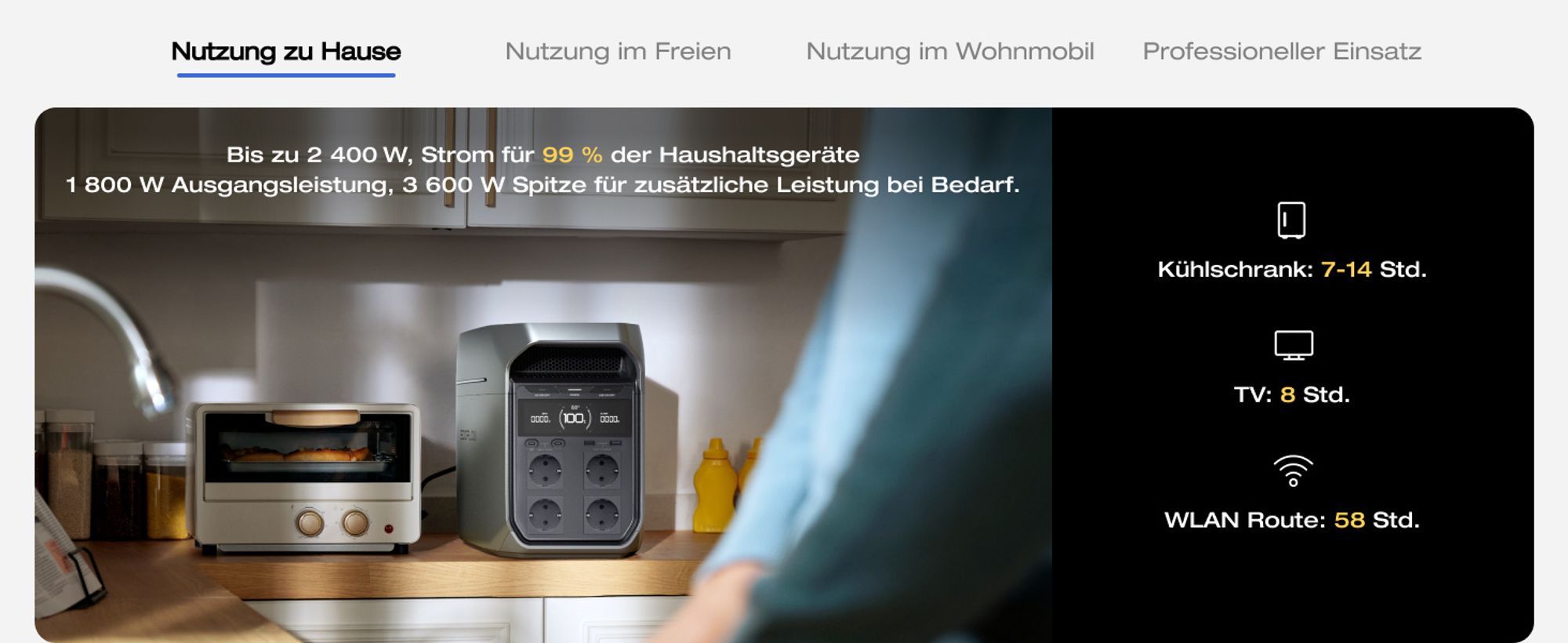 EF ECOFLOW Tragbare Powerstation DELTA 3 Plus, 1024 Wh LiFePO4-Batterie, vollständig aufgeladen in 56 Minuten, 1800W (3600W Spitze) Solargenerator
