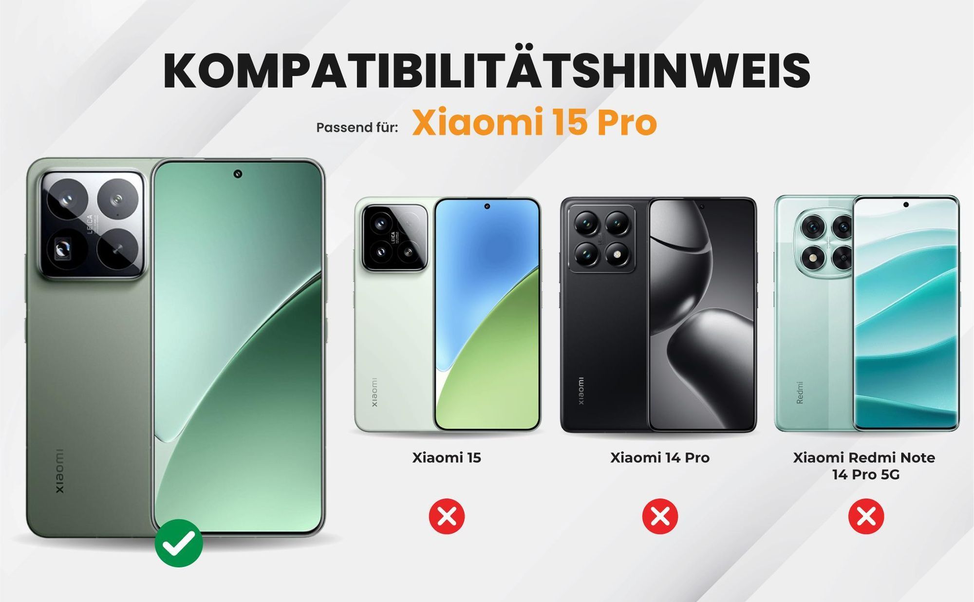 Kompatibilitätshinweise Hülle für Xiaomi 15 Pro