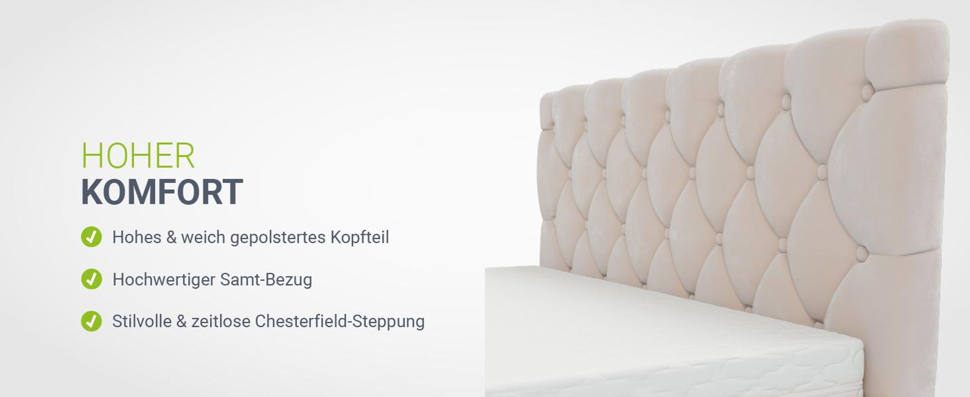 Juskys Polsterbett Nizza 120x200 cm Beige - Bettgestell mit Lattenrost, Stauraum & LED Beleuchtung - Bett mit Samtbezug & Chesterfield-Steppung