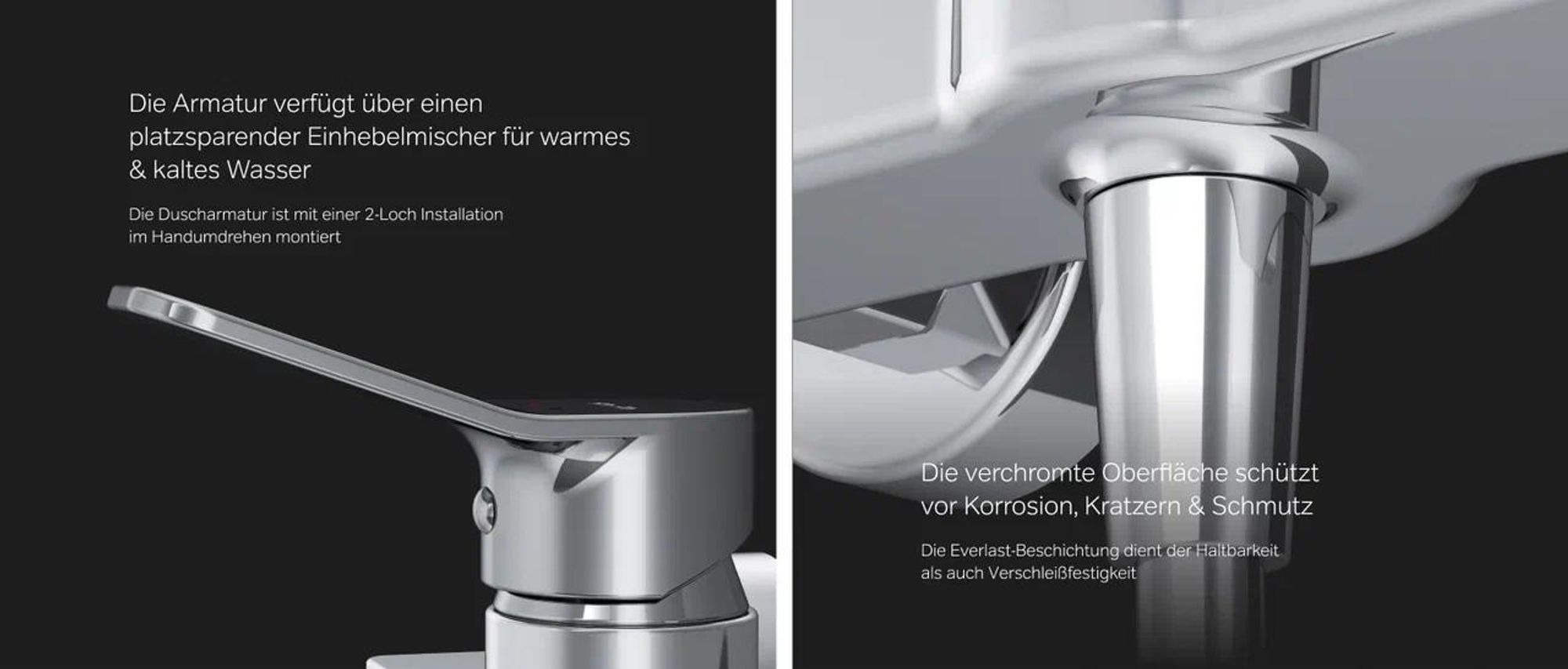 AM.PM Duscharmatur Einhebel Brausebatterie Chrom Armatur Mischbatterie Brausearmatur Brausebatterie Wasserhahn Bad Mischbatterie Dusche